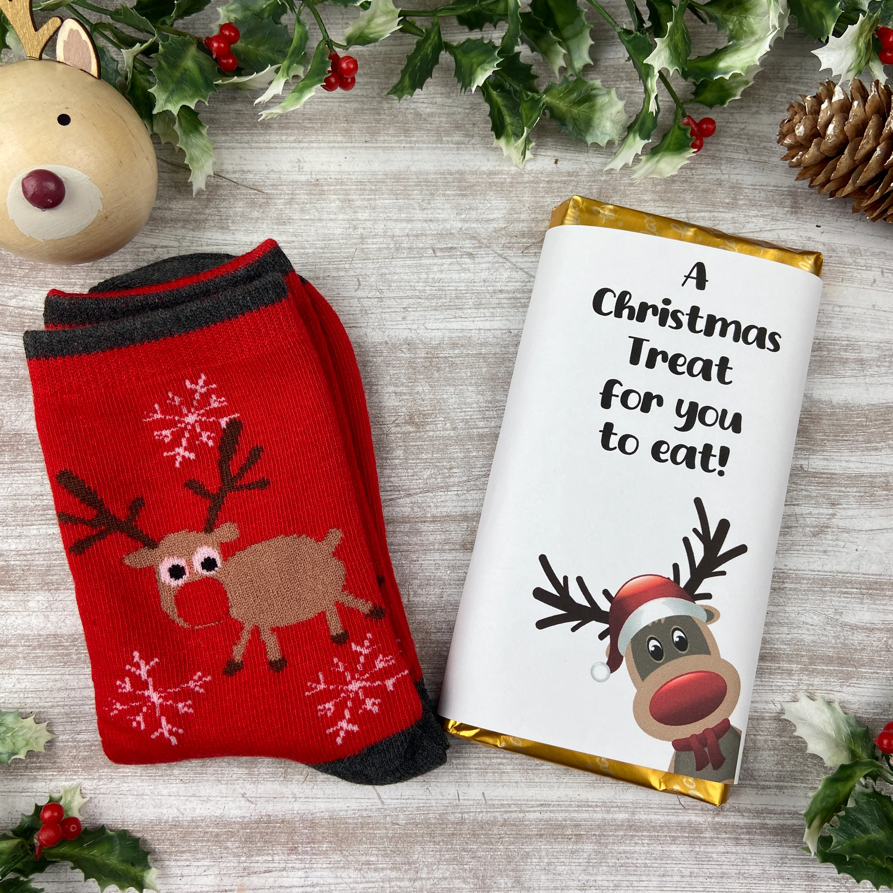 Reindeer Sock Gift Set For Him - Image 3