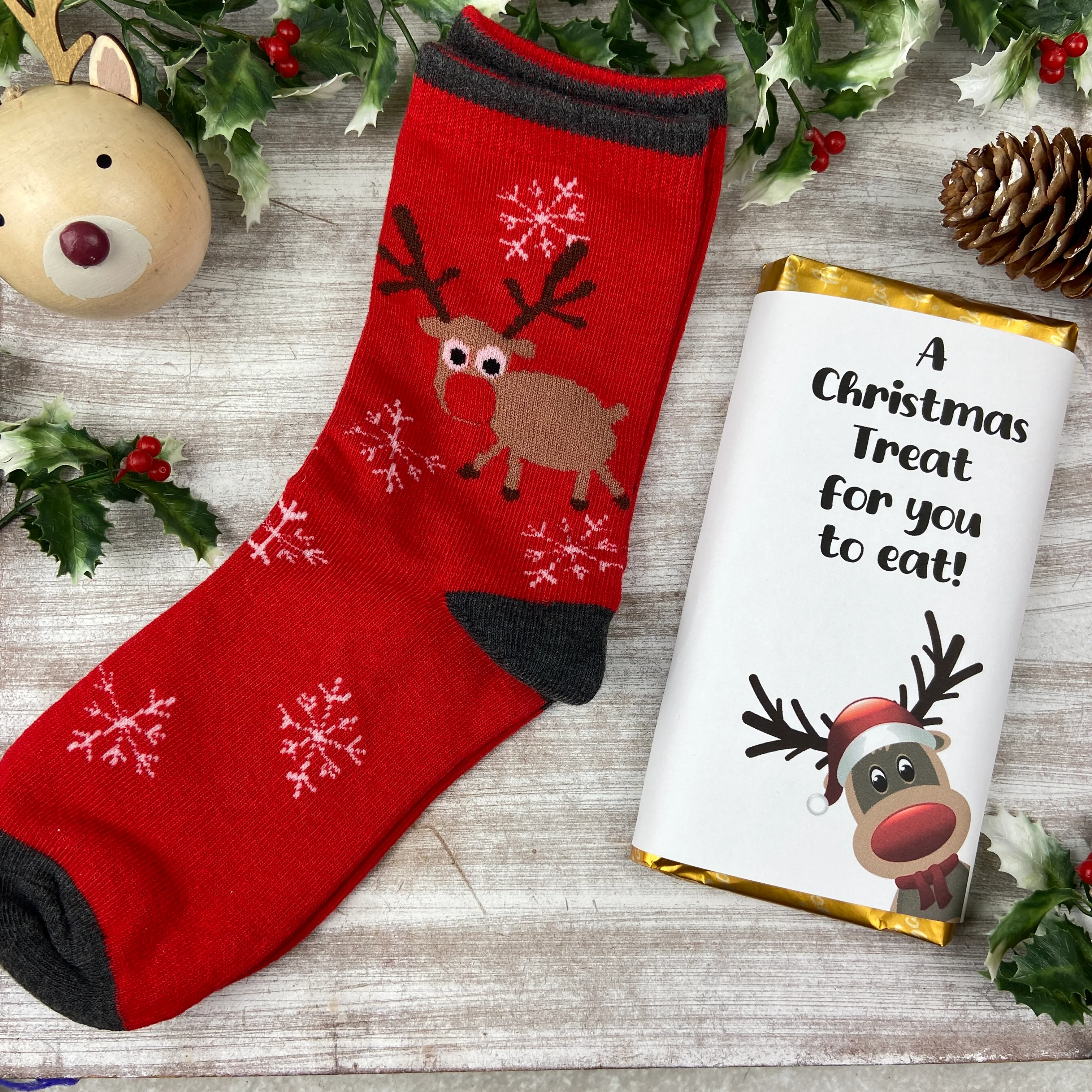 Reindeer Sock Gift Set For Him - Image 4