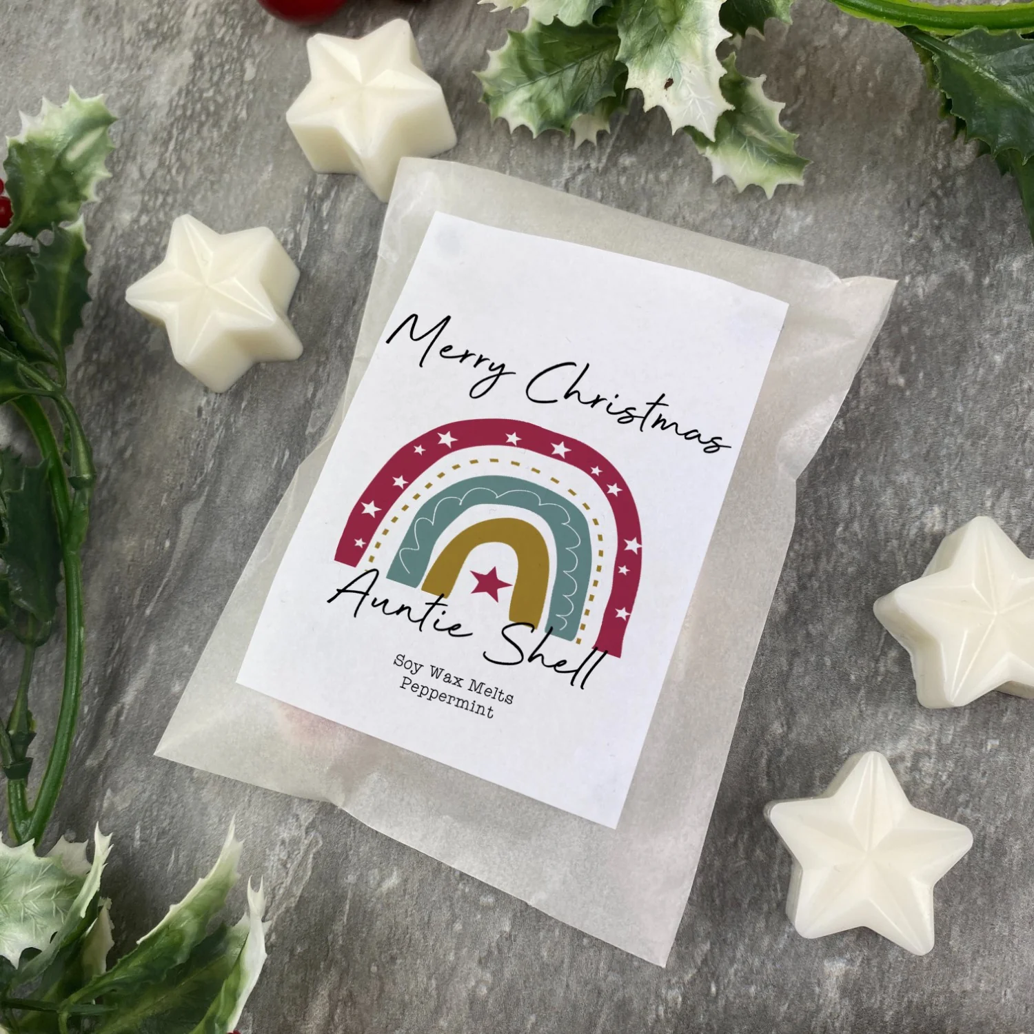 Pack of 8 Handmade Soy Wax Melts - Auntie Merry Christmas - Image 4