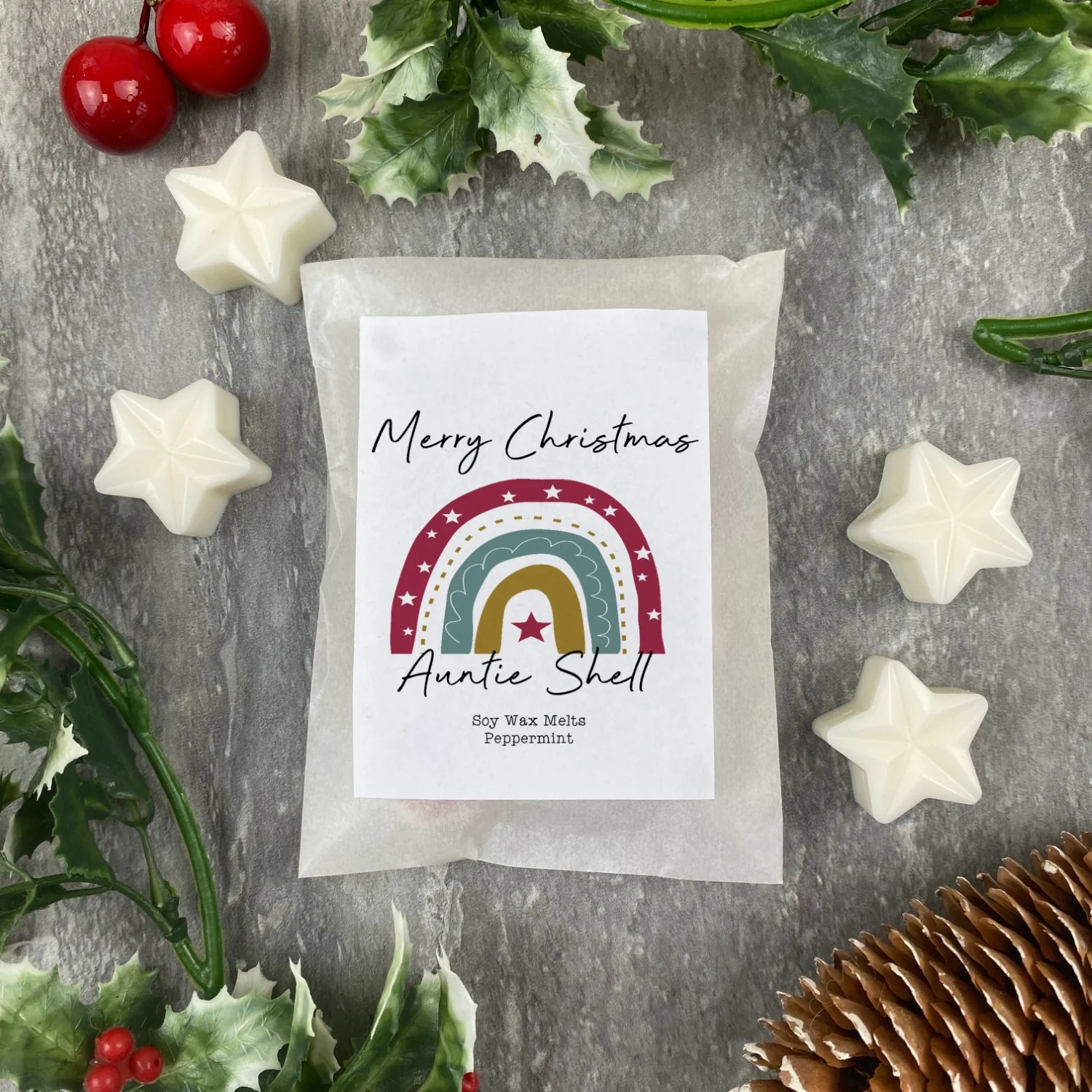 Pack of 8 Handmade Soy Wax Melts - Auntie Merry Christmas - Image 5