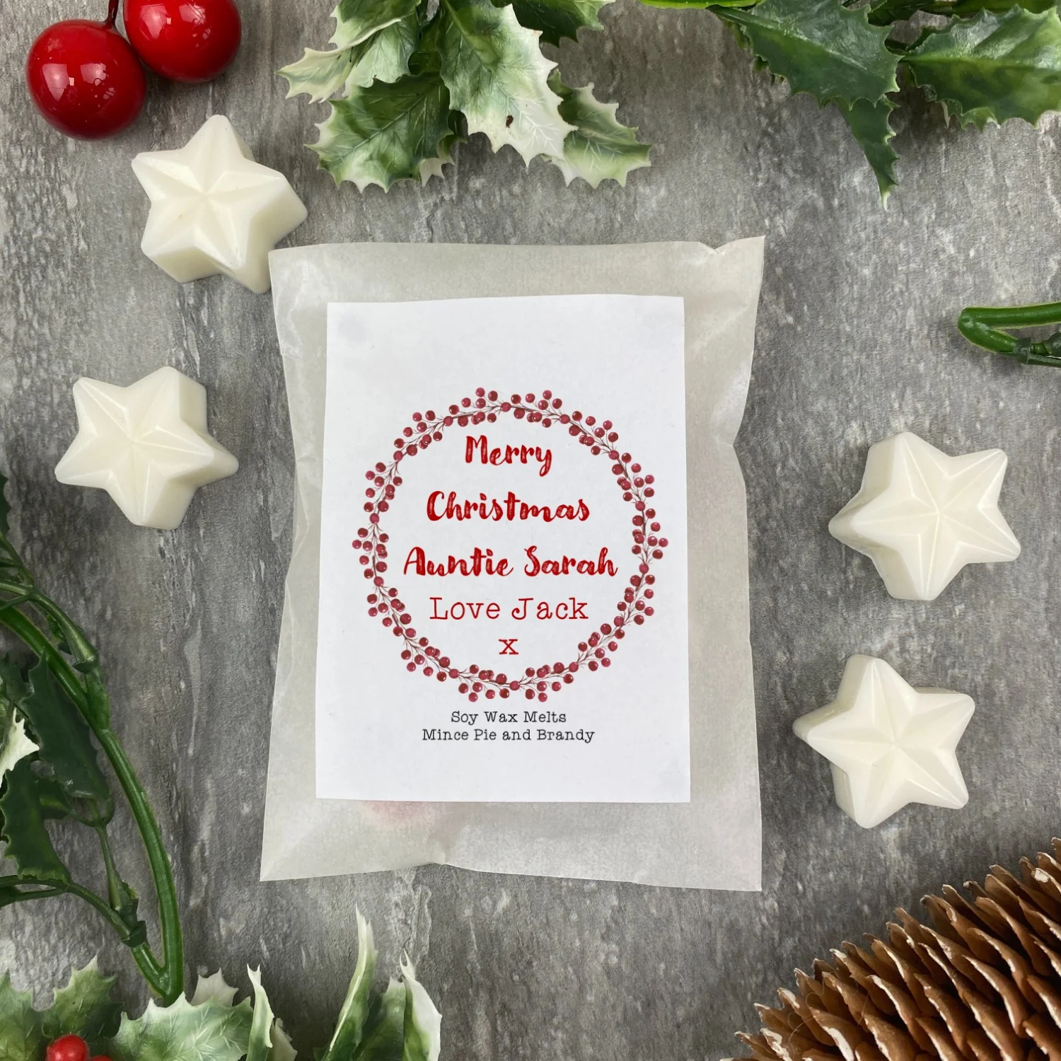 Pack of 8 Handmade Soy Wax Melts - Merry Christmas Auntie - Image 5