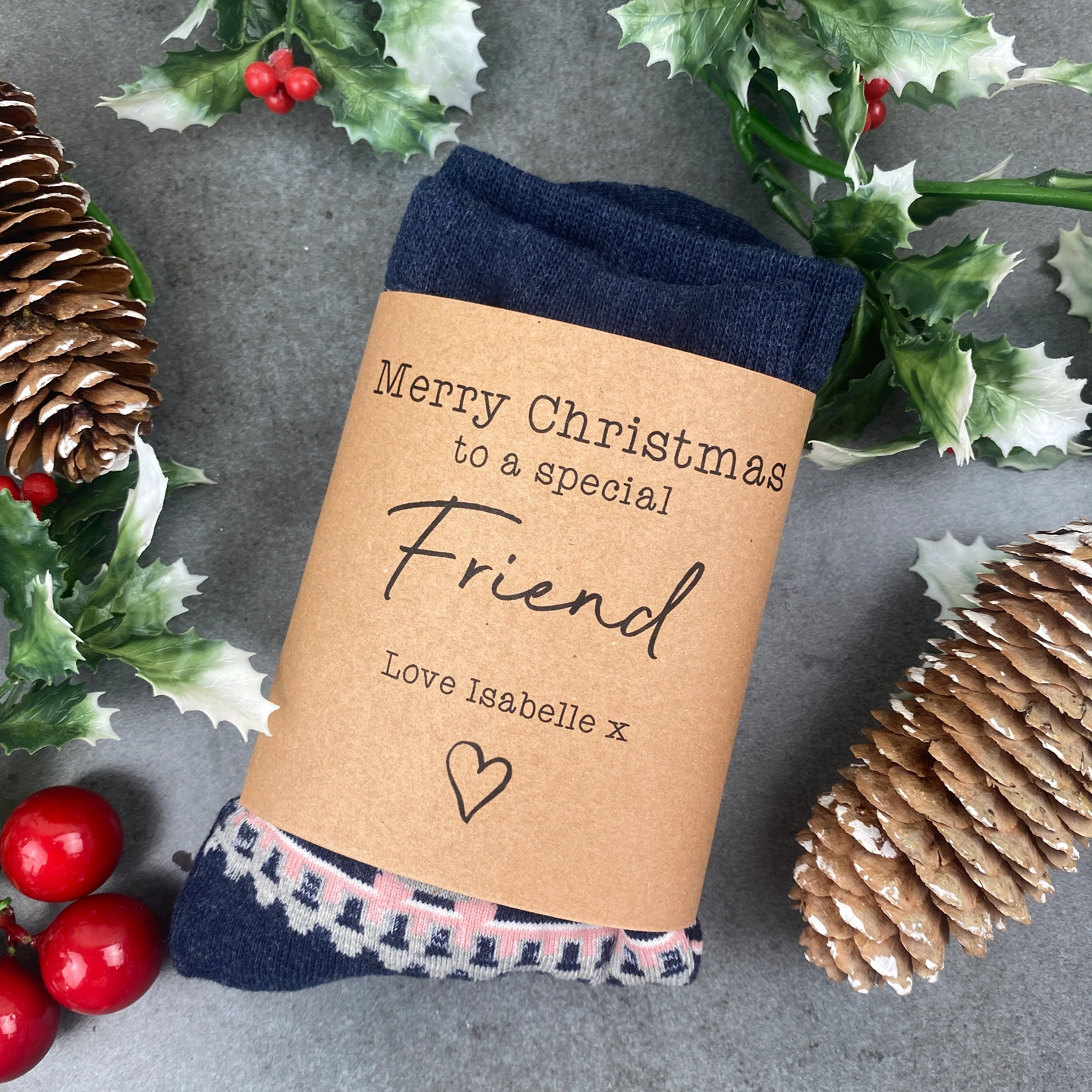 Penguin & Snowflake Special Friend Christmas Socks