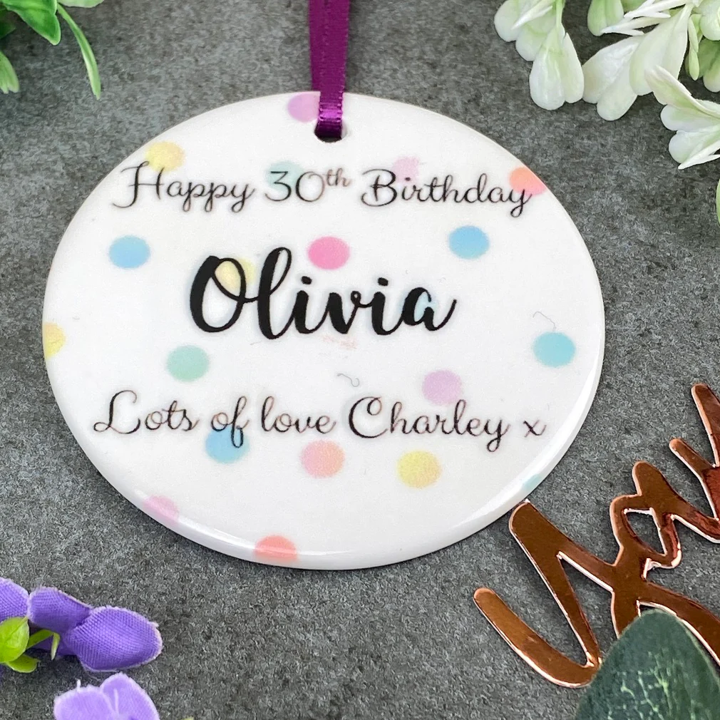 Personalised 30th Birthday Hanging Decoration - Image 8