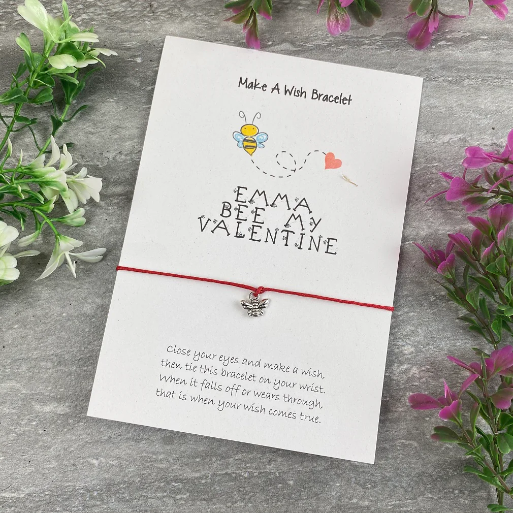 Personalised Bee My Valentine Wish Bracelet - Image 4
