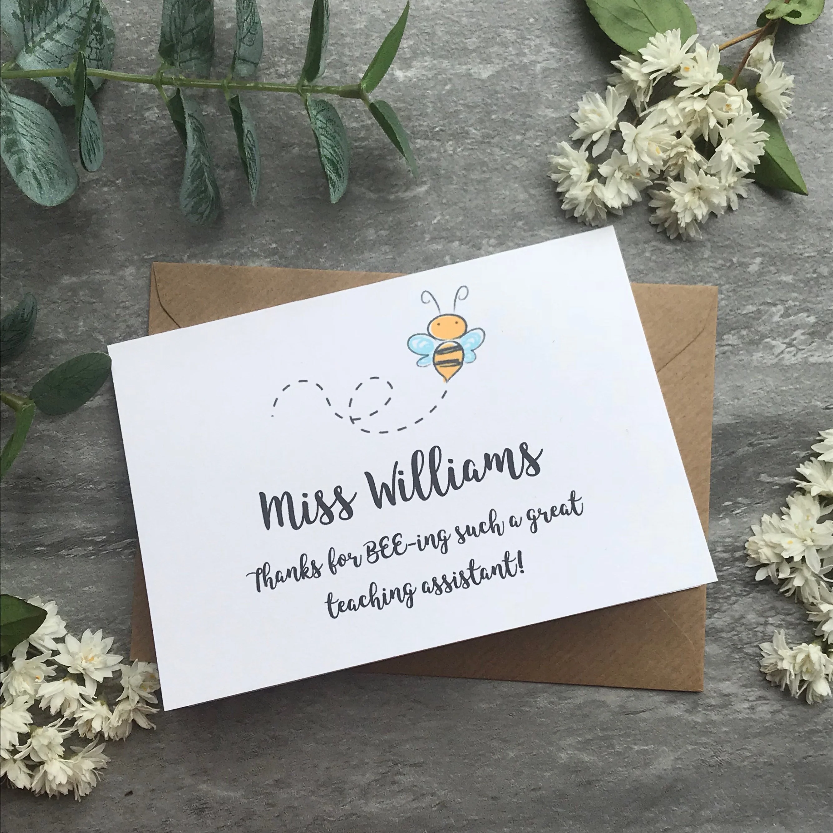 Personalised Bee Teacher Card - Image 3