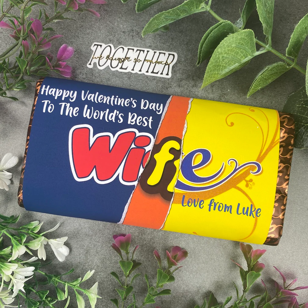 Personalised Best Wife Valentine's Chocolate Bar - Image 3