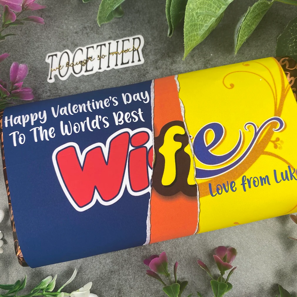 Personalised Best Wife Valentine's Chocolate Bar - Image 6