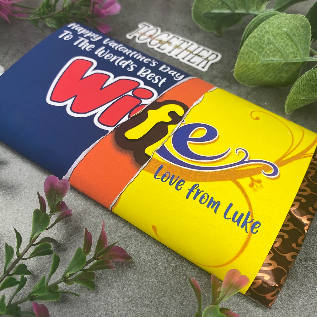 Personalised Best Wife Valentine's Chocolate Bar - Image 8