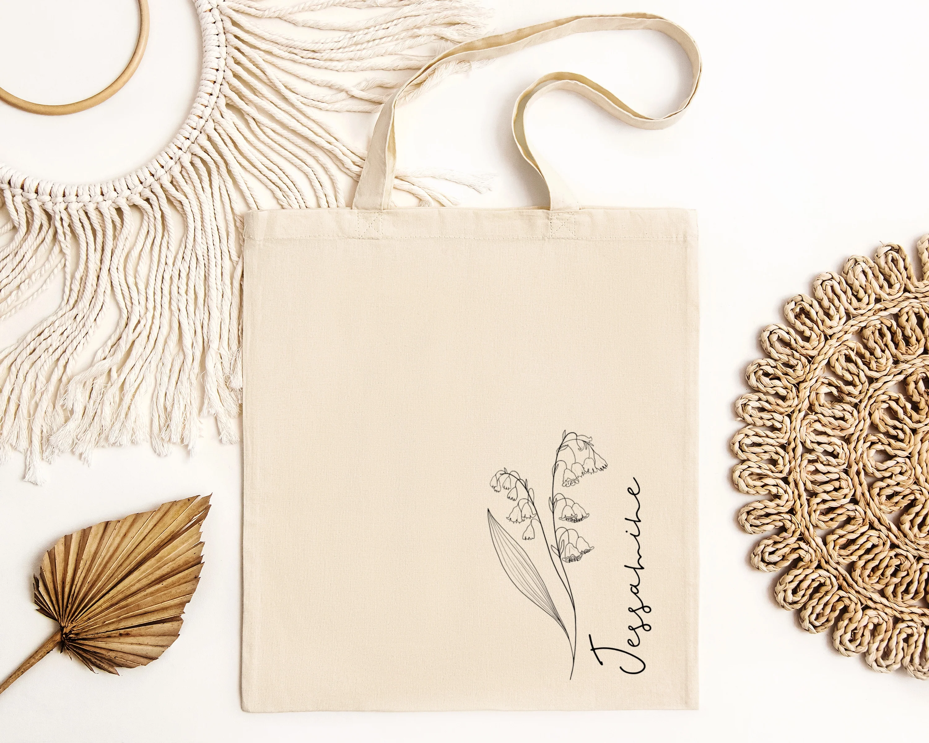 Personalised Birth Flower Tote Bag - Image 4