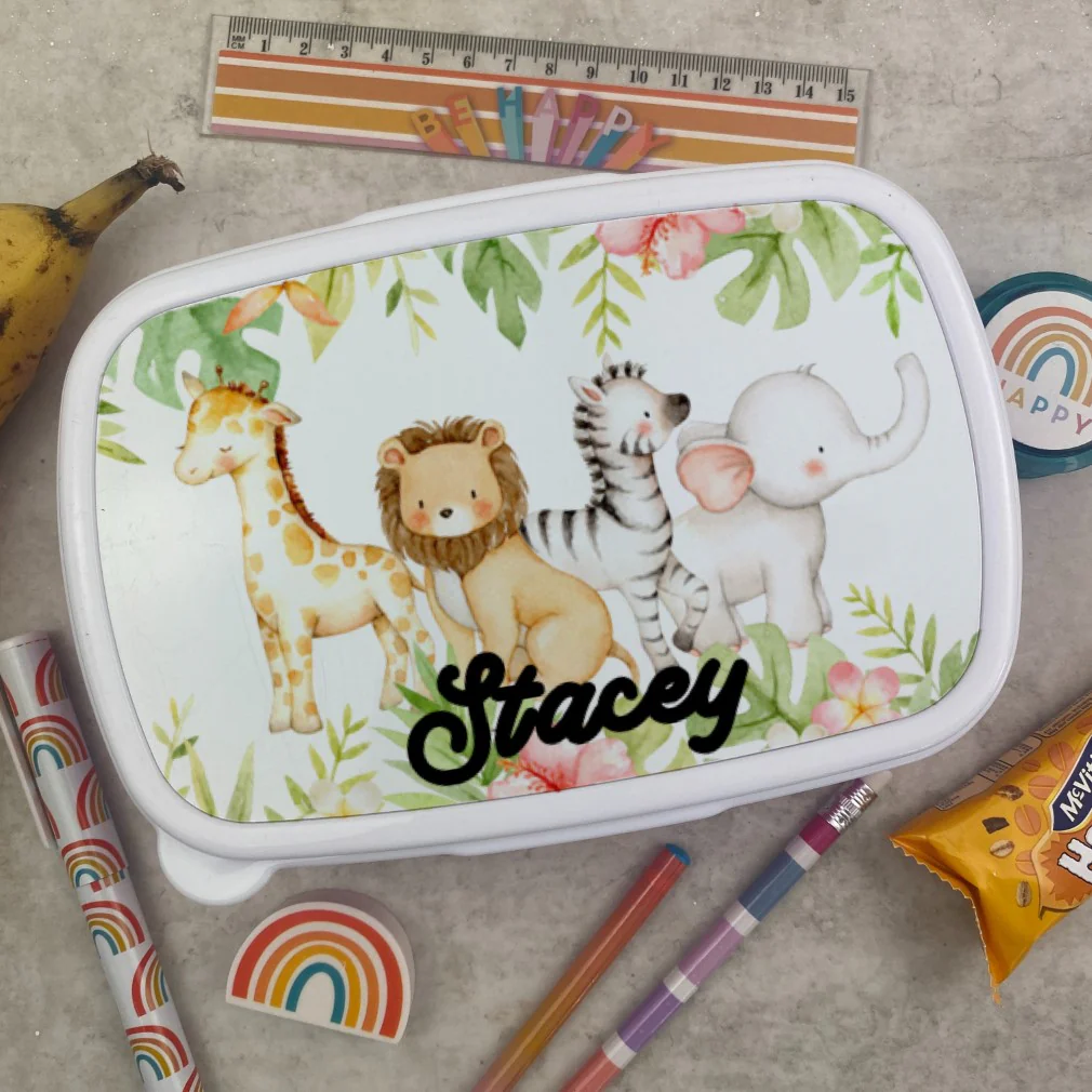 Personalised Blooming Jungle Lunch Box - Pink - Image 5