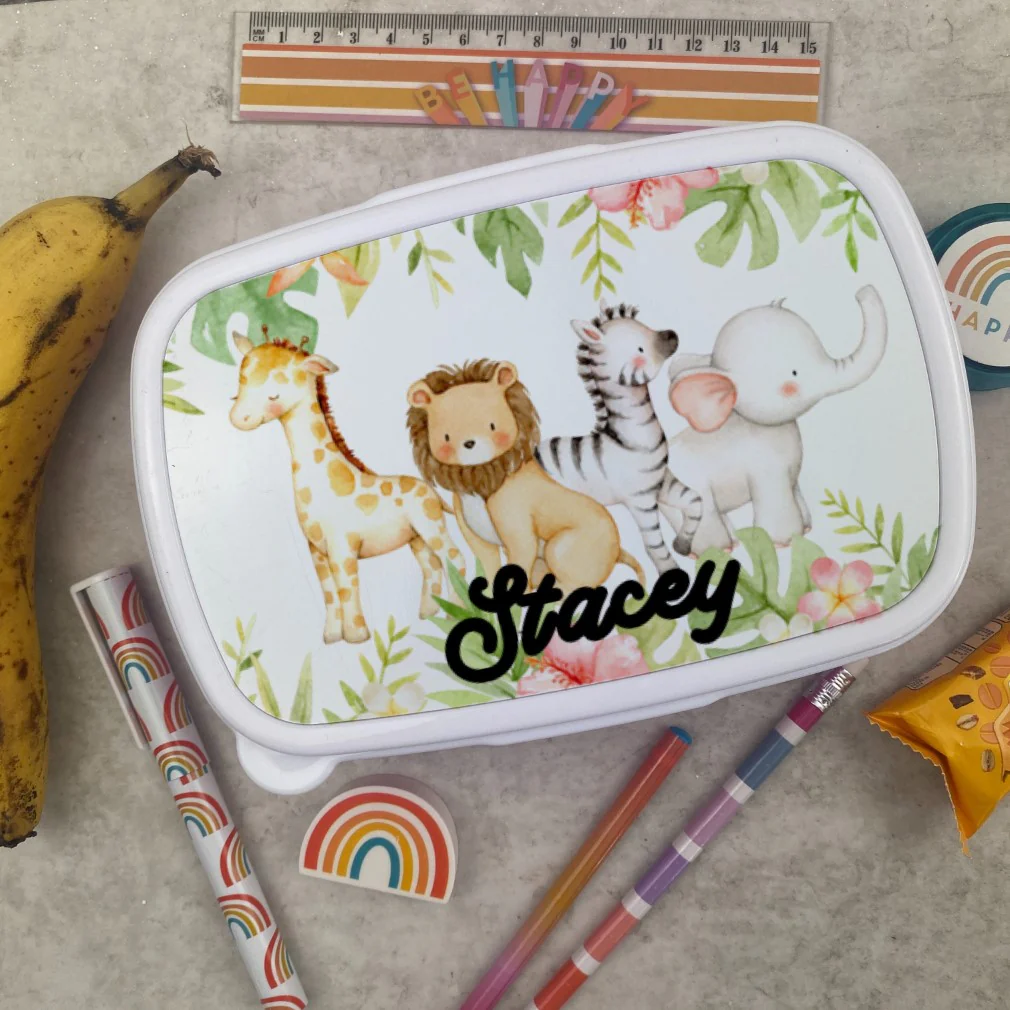 Personalised Blooming Jungle Lunch Box - Pink - Image 8
