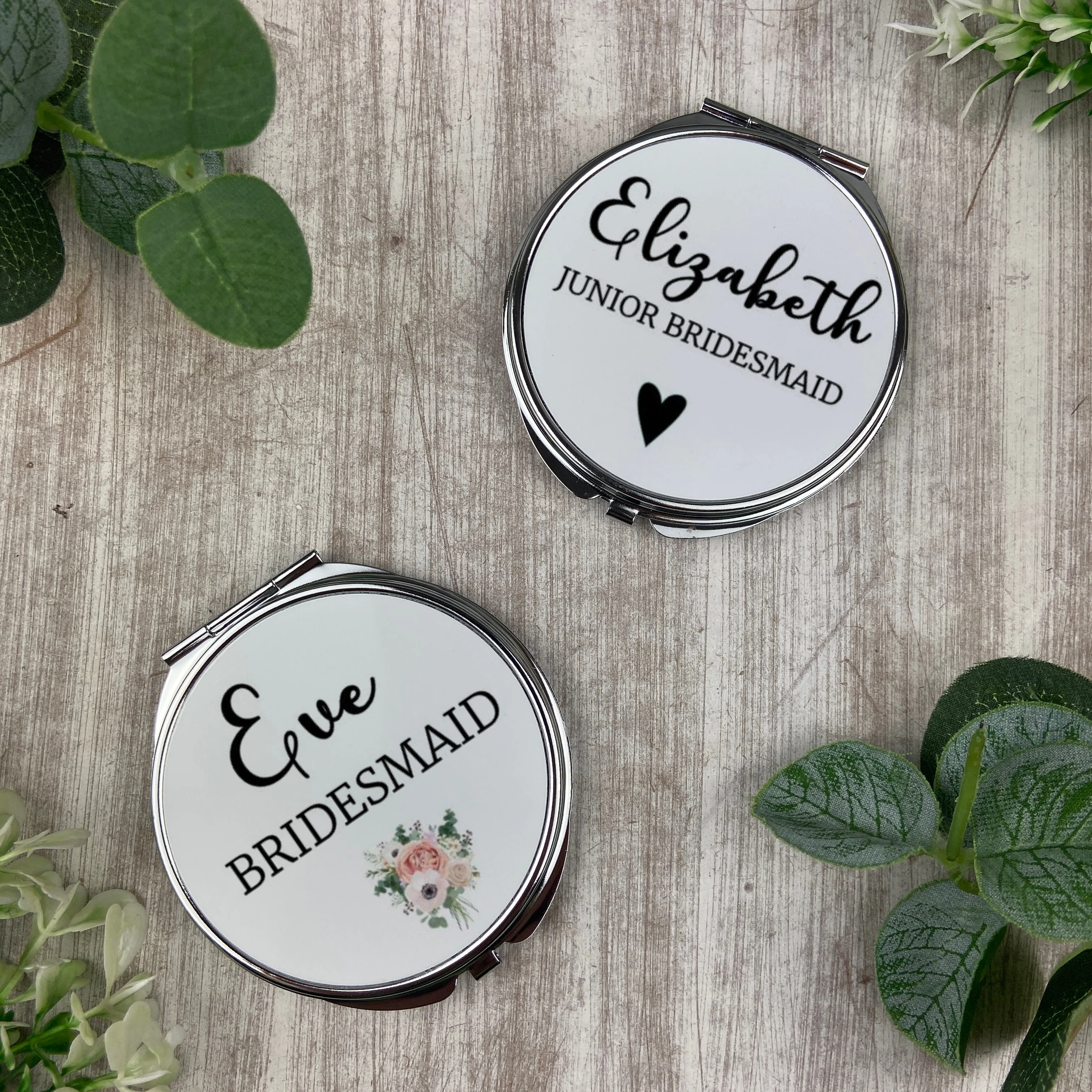 Personalised Bridesmaid Silver Compact Mirror - Image 6