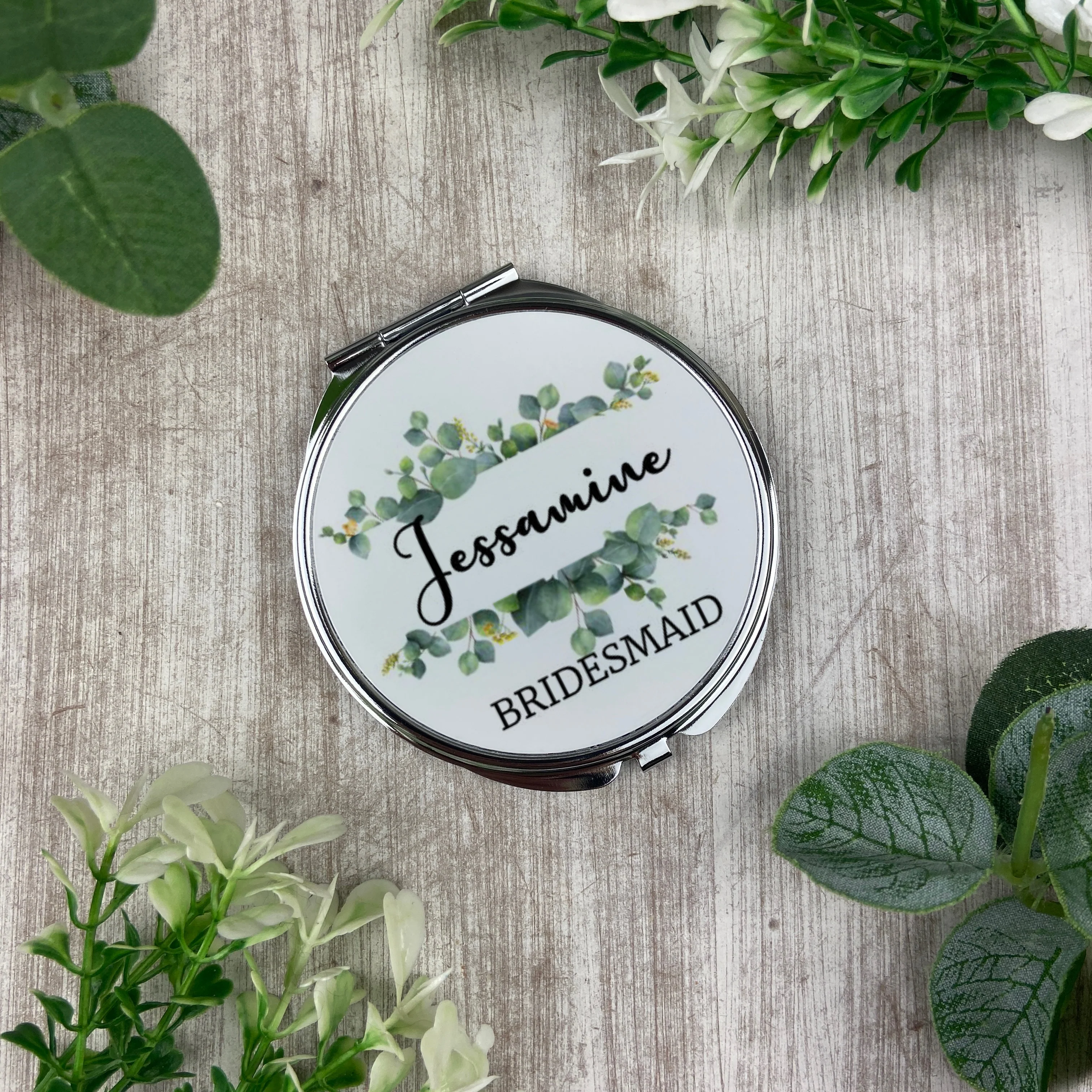Personalised Bridesmaid Silver Compact Mirror - Image 9