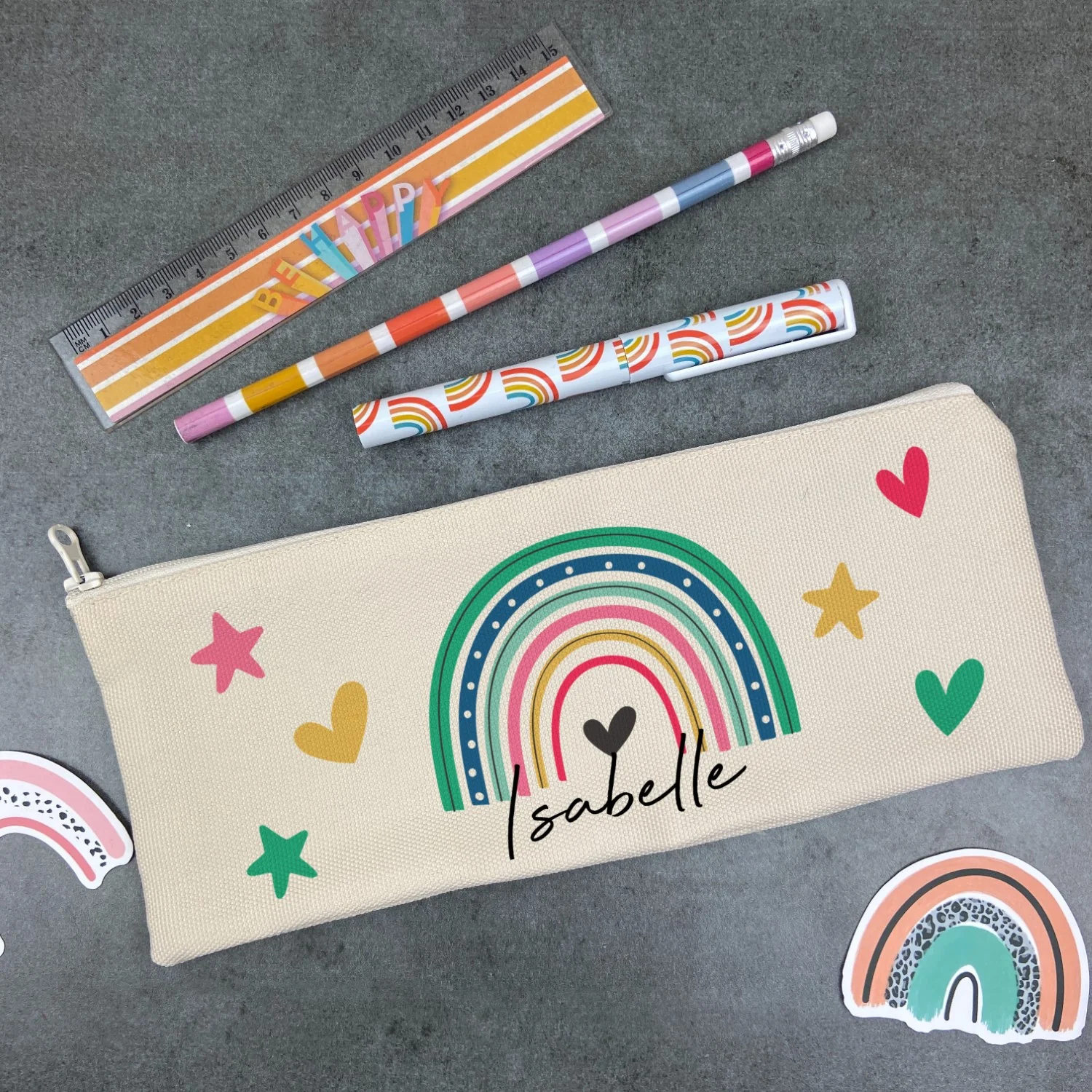 Personalised Bright Rainbow Pencil Case - Image 3