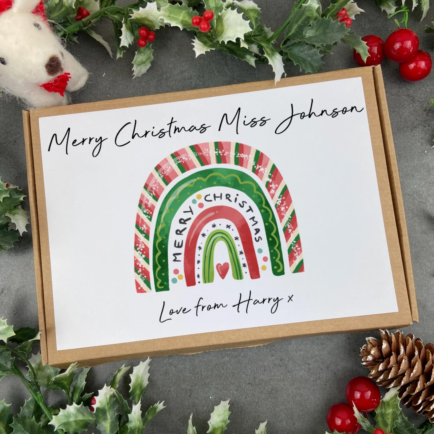 Personalised Chocolate Bar Box - Christmas Rainbow - Image 7
