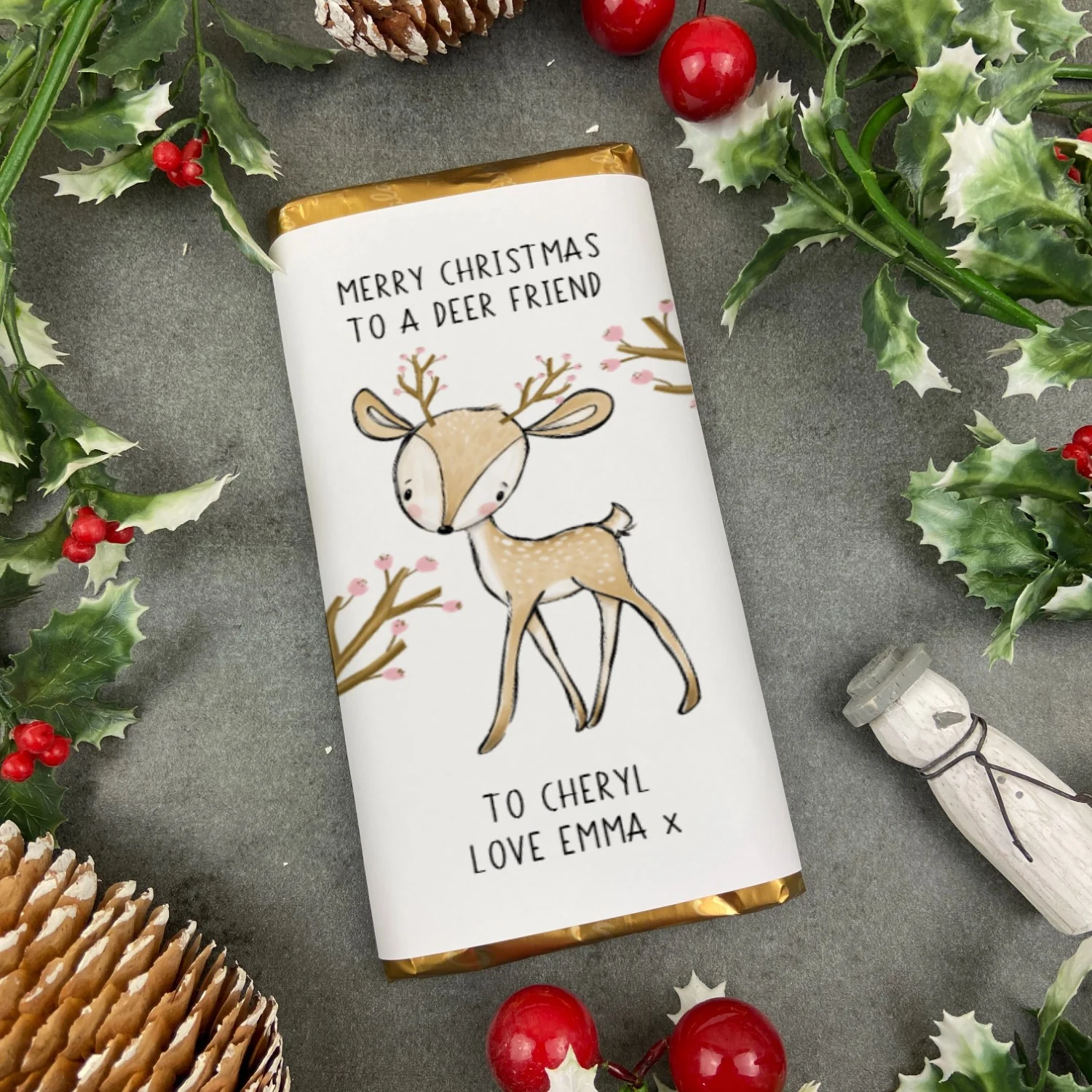 Personalised Christmas Chocolate Bar - Deer Friend! - Image 3