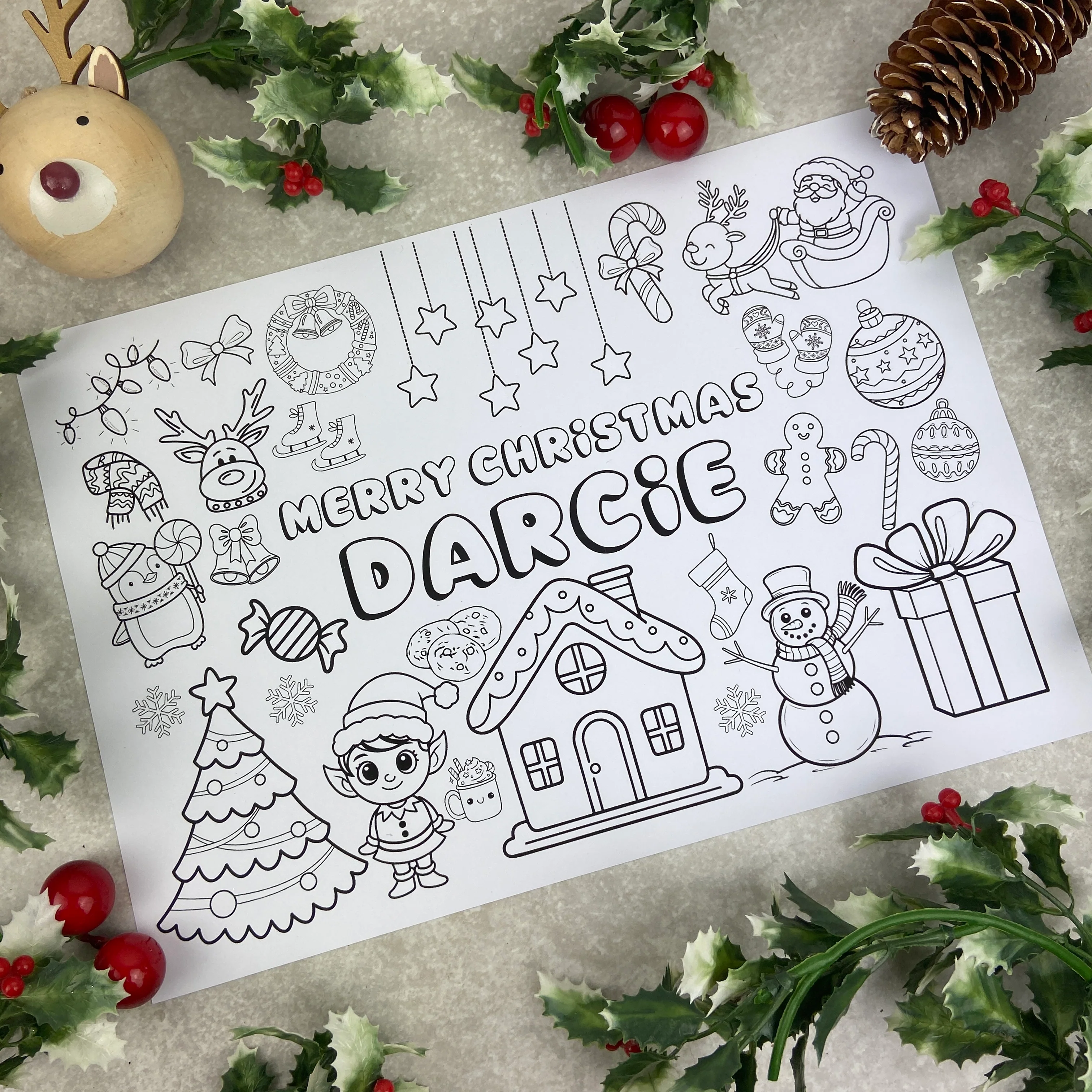 Personalised Christmas Colouring Placemat - Image 3