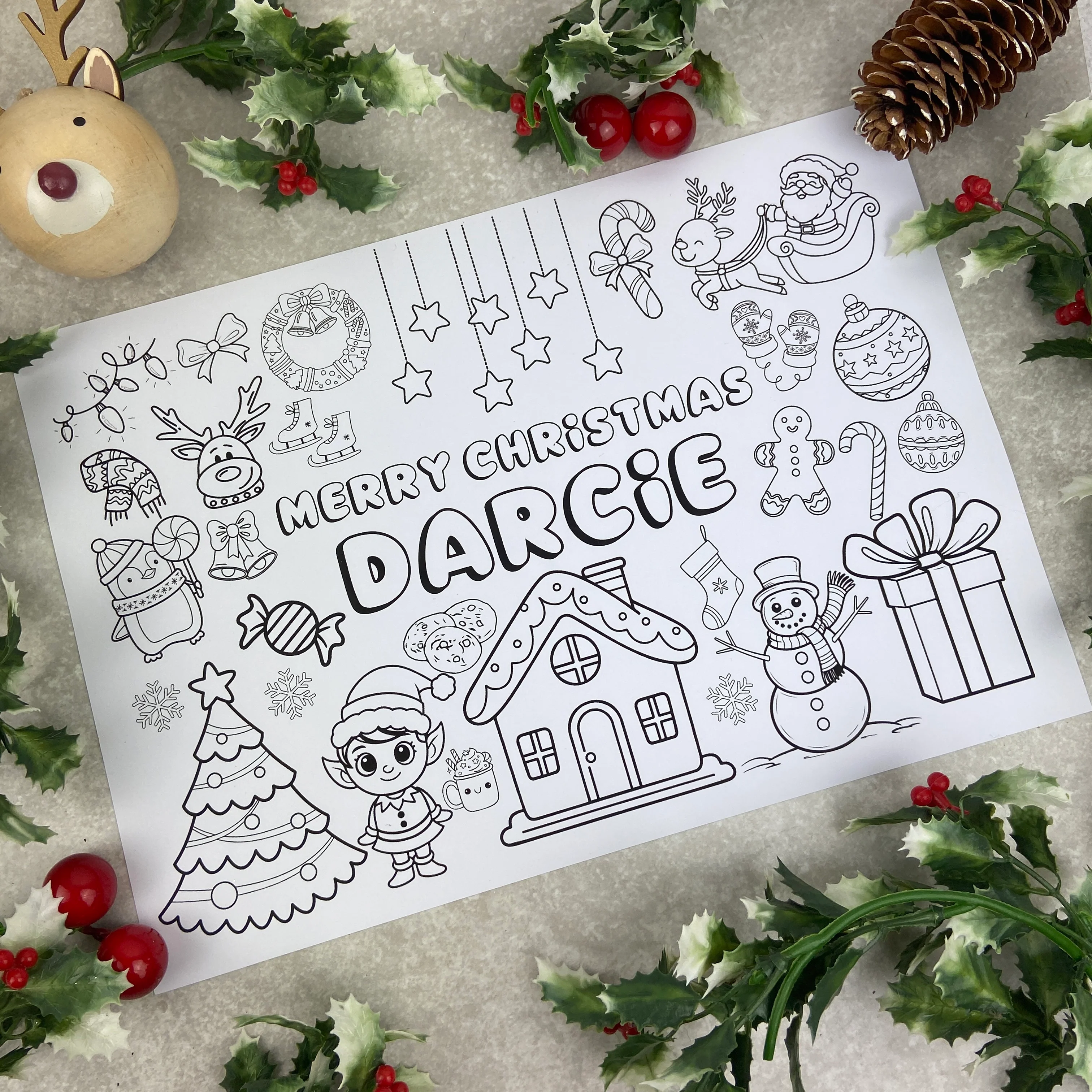 Personalised Christmas Colouring Placemat - Image 5