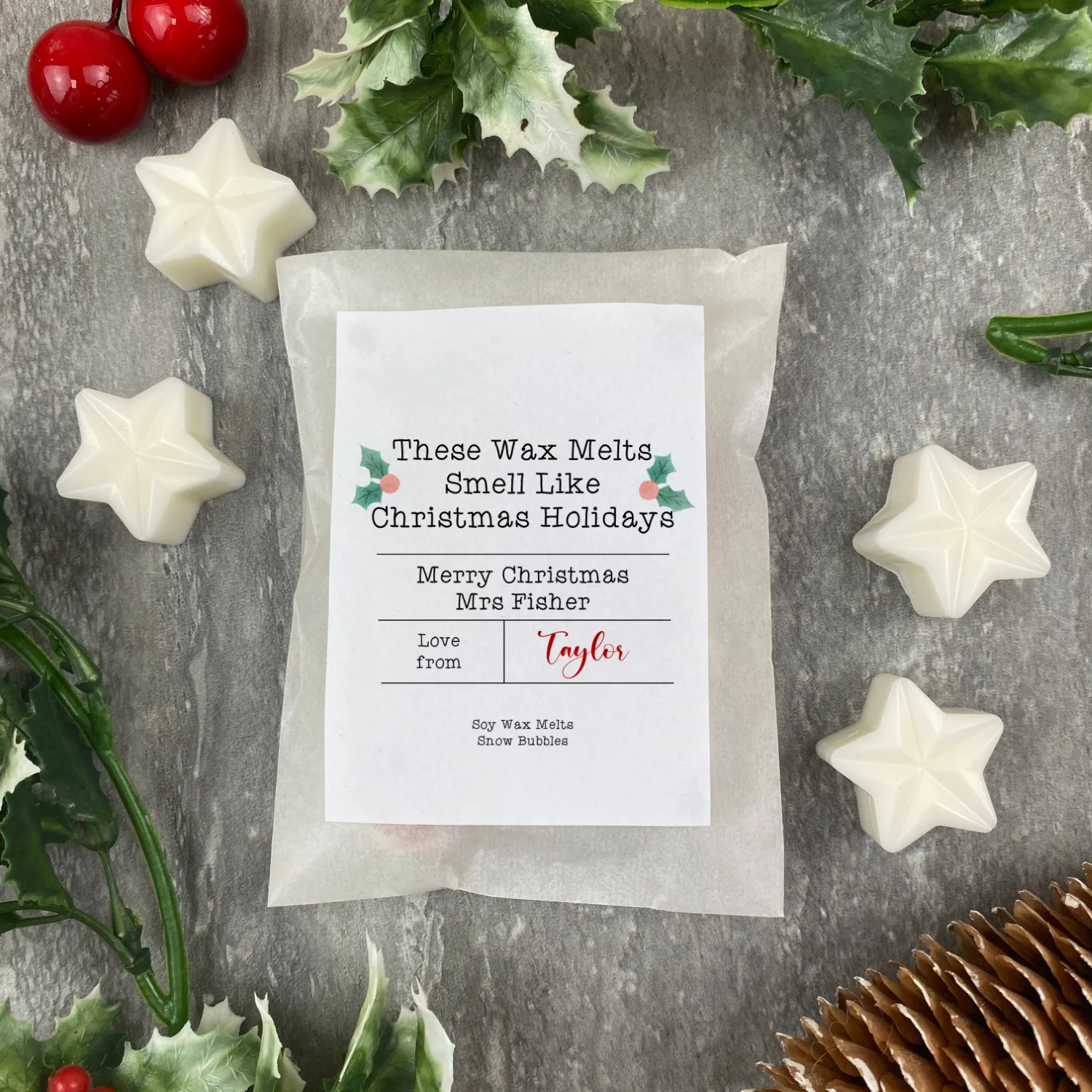 Personalised Christmas Holidays Wax Melts - Image 2