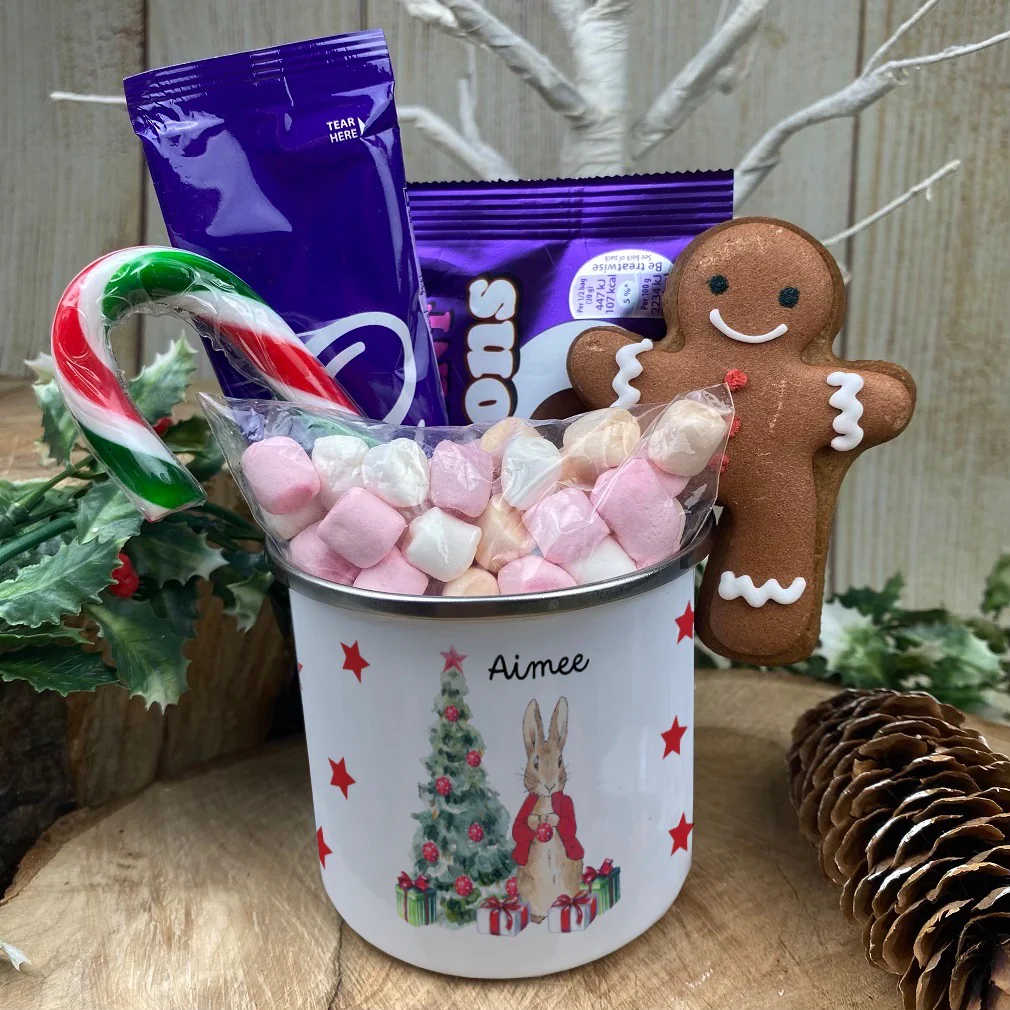 Personalised Christmas Rabbit Mug