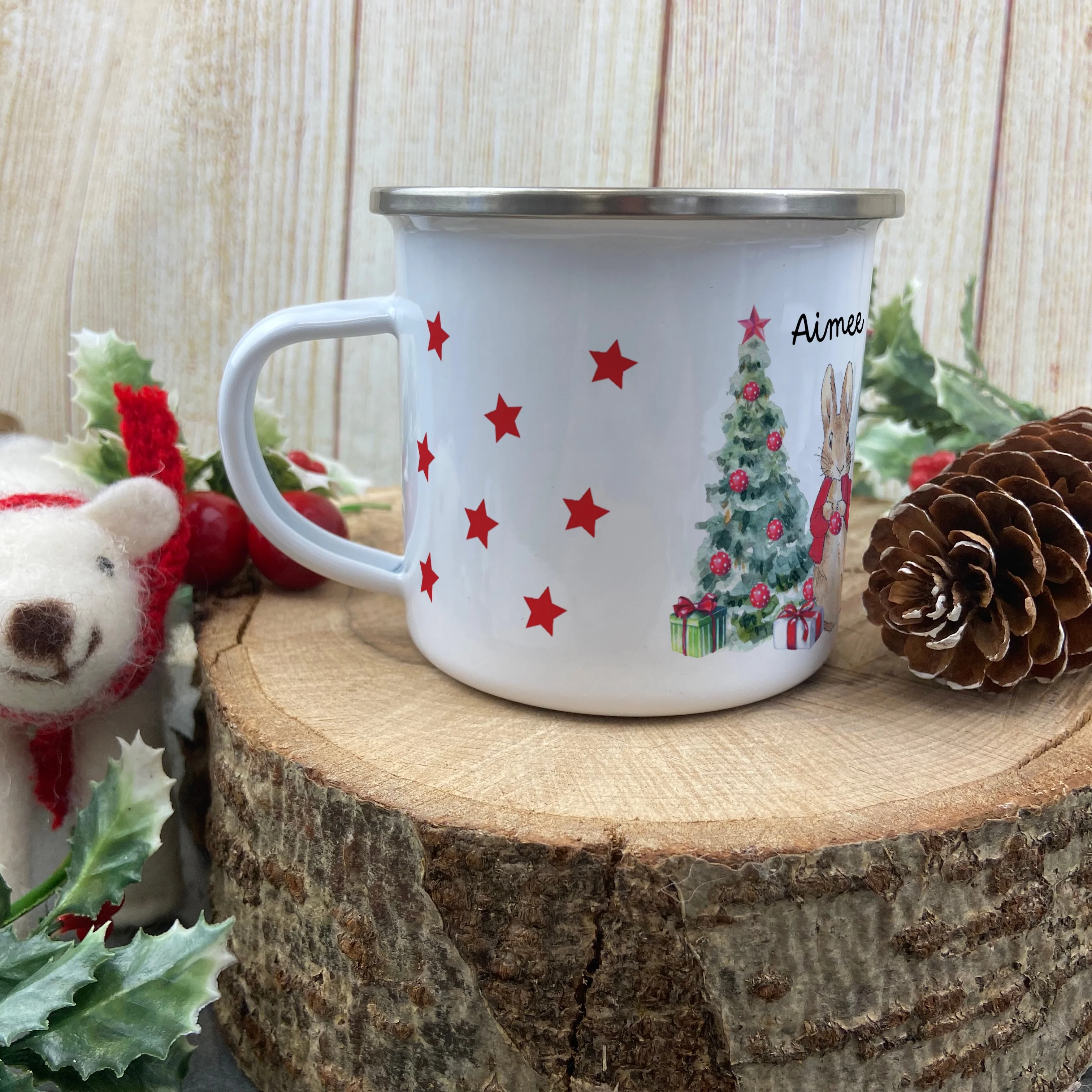 Personalised Christmas Rabbit Mug - Image 2