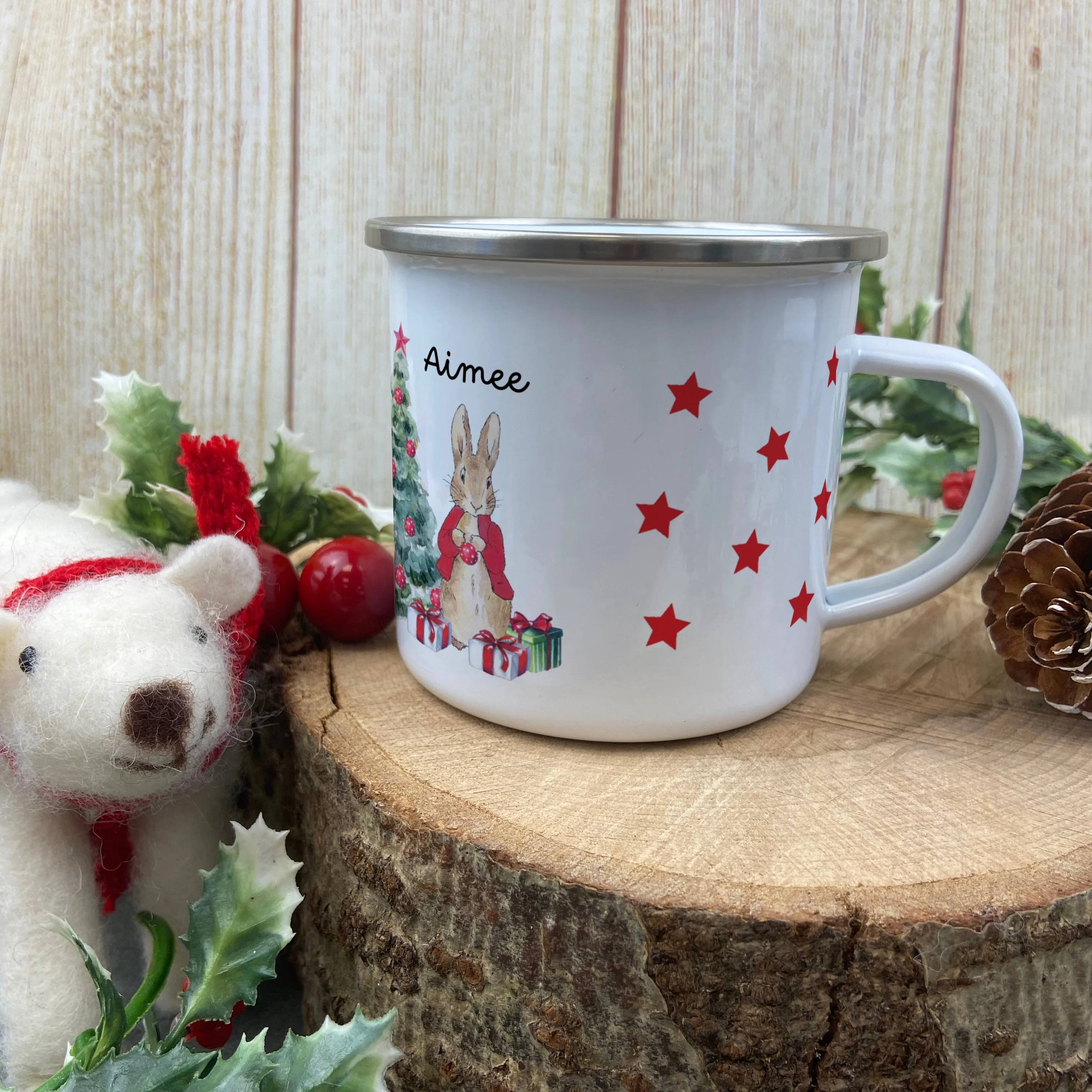 Personalised Christmas Rabbit Mug - Image 3