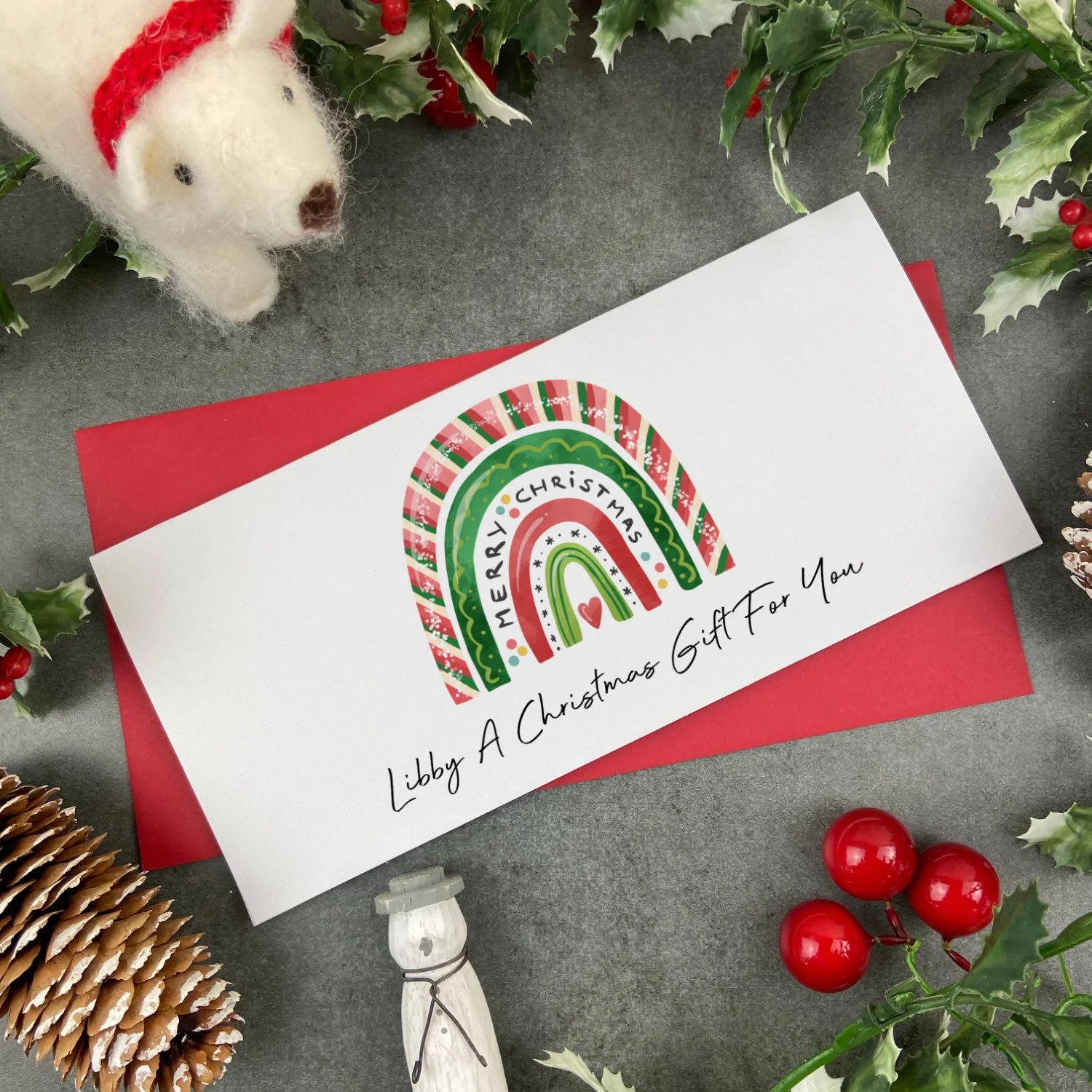 Personalised Christmas Rainbow Money Wallet - Image 2