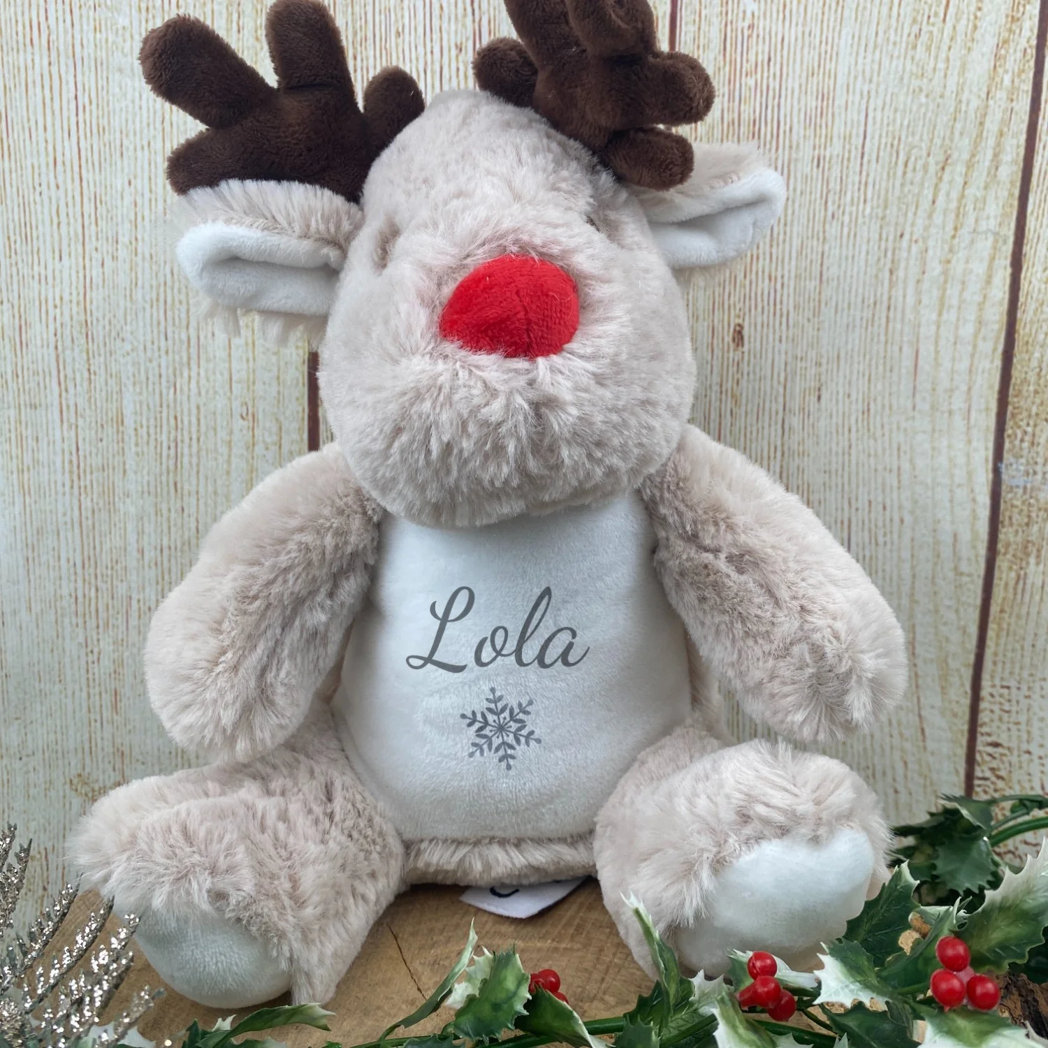 Personalised Christmas snowflake Teddy - Reindeer - Image 5