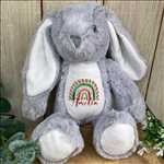 Personalised Christmas Teddy - Grey Bunny - Image 2