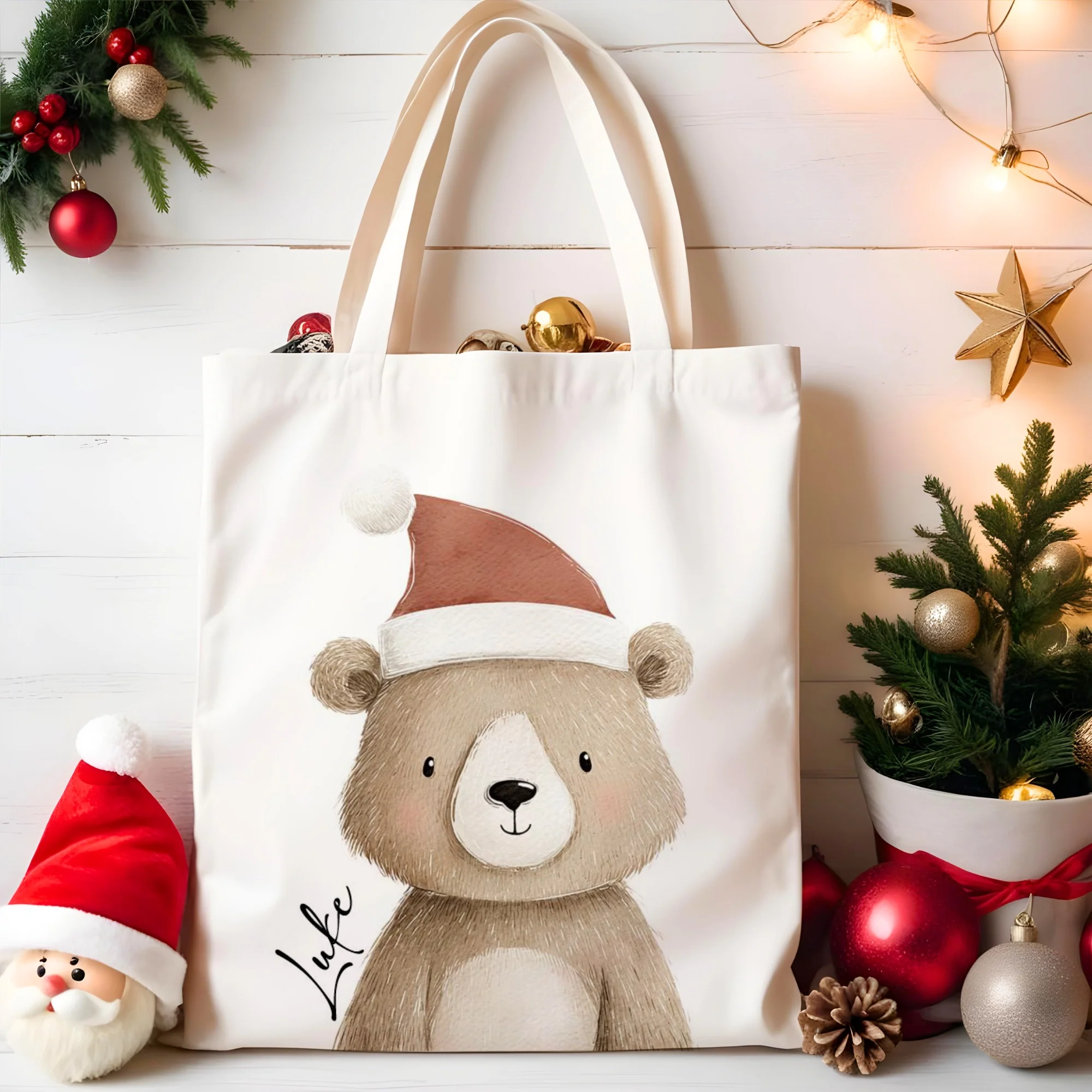 Personalised Christmas Tote Bag - Festive Friends - Image 4