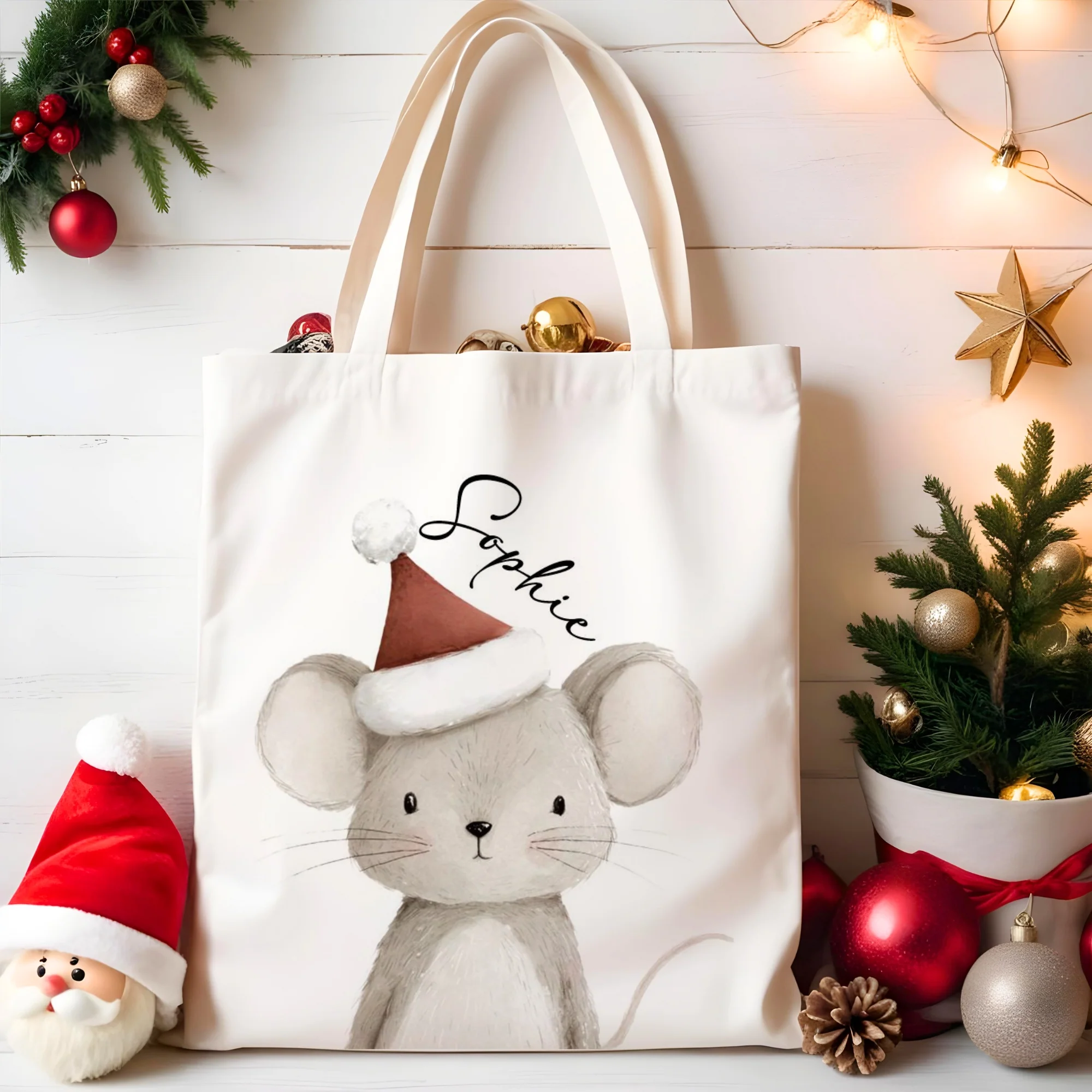 Personalised Christmas Tote Bag - Festive Friends - Image 5