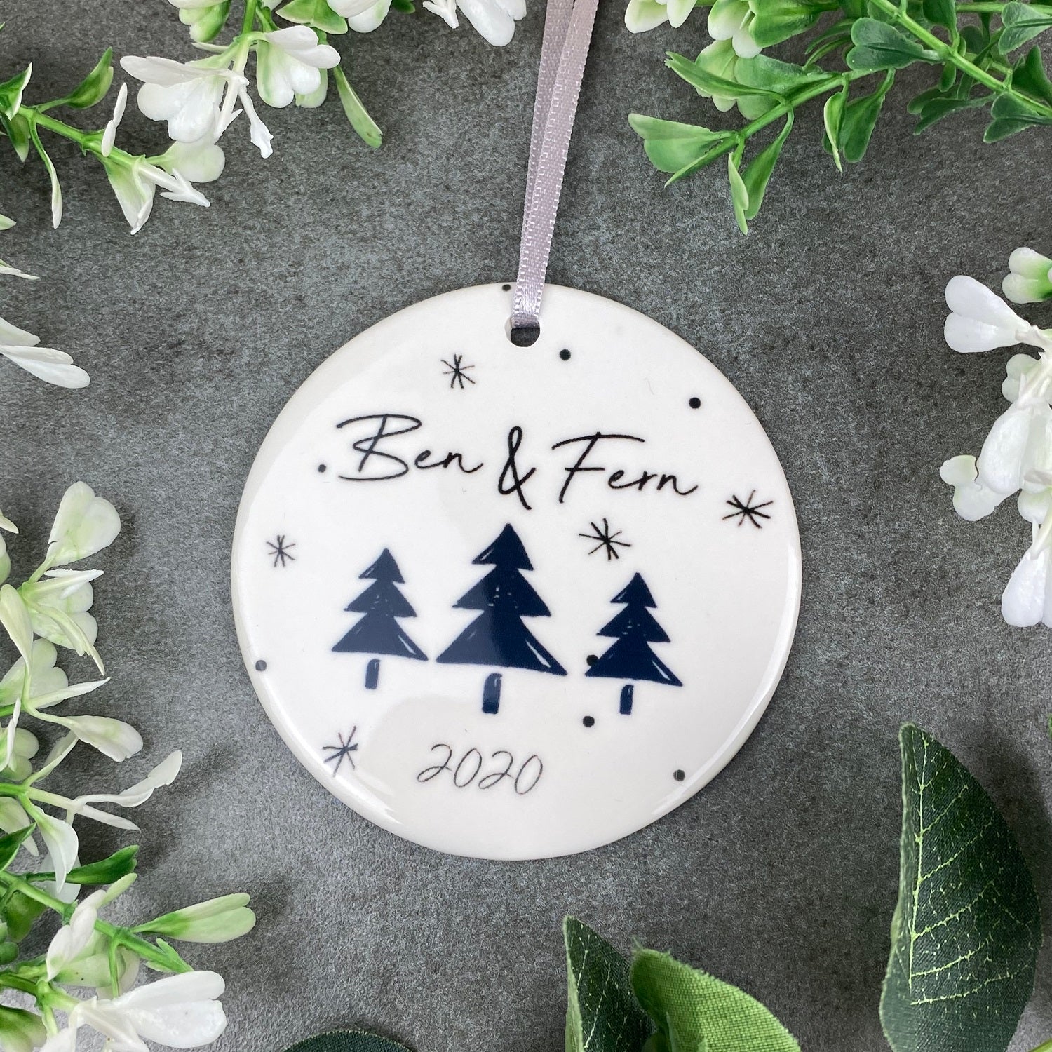 Personalised Couples Christmas Hanging Decoration - Image 2