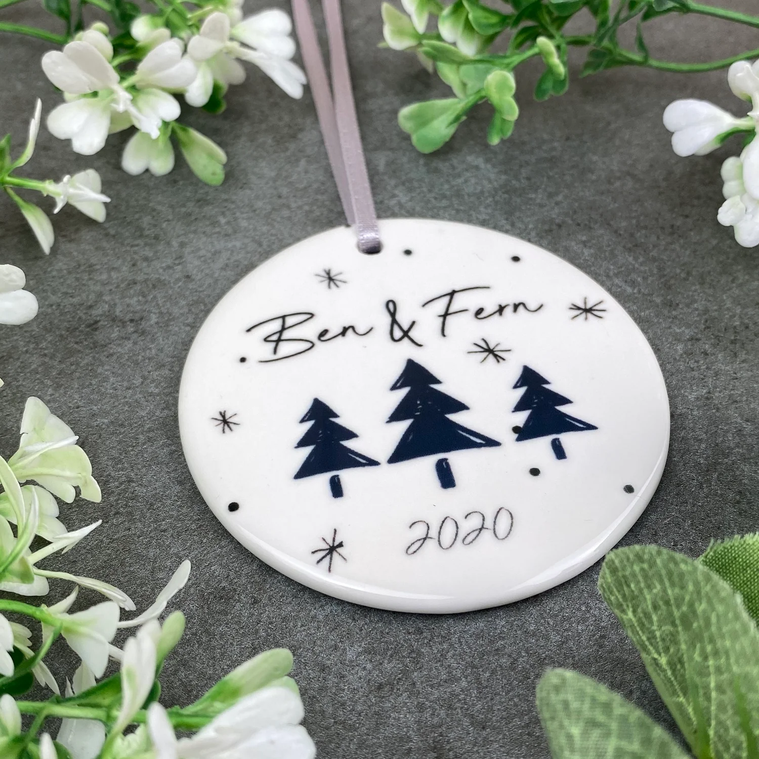 Personalised Couples Christmas Hanging Decoration - Image 3