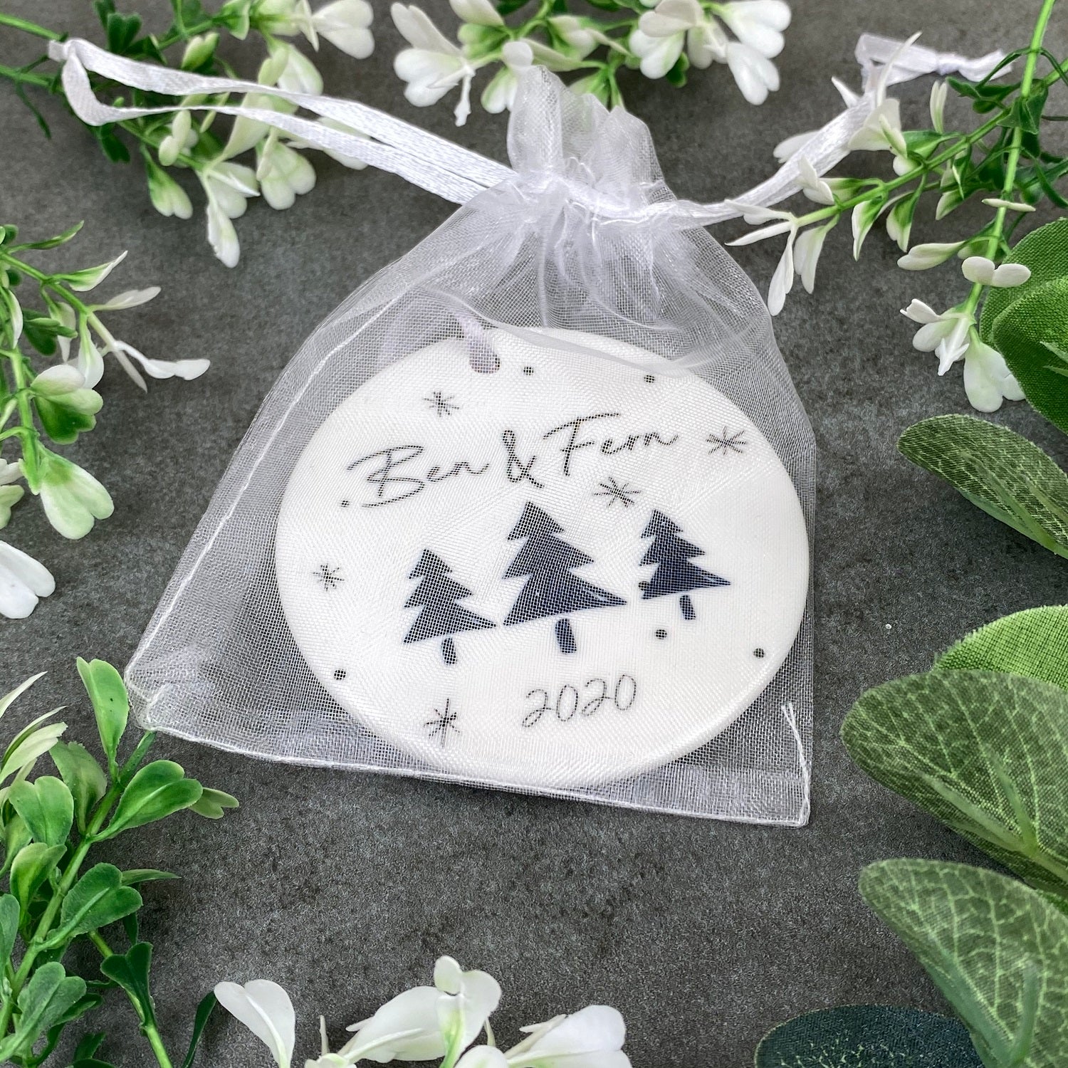 Personalised Couples Christmas Hanging Decoration - Image 5