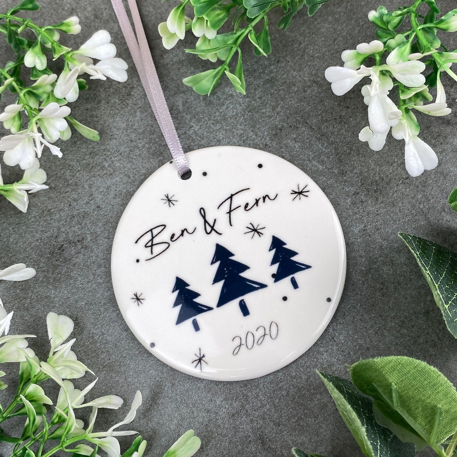 Personalised Couples Christmas Hanging Decoration - Image 6
