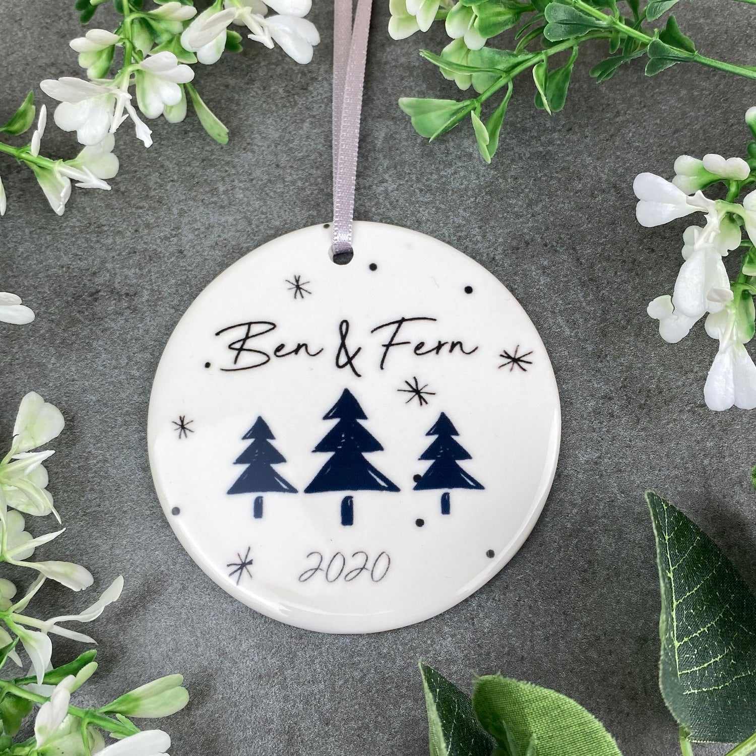 Personalised Couples Christmas Hanging Decoration - Image 7