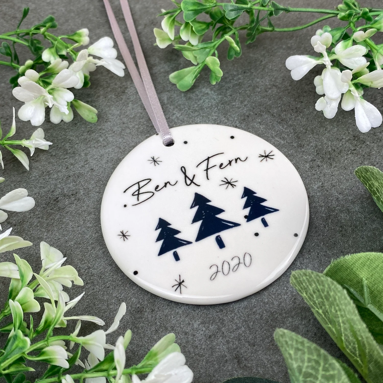 Personalised Couples Christmas Hanging Decoration - Image 8