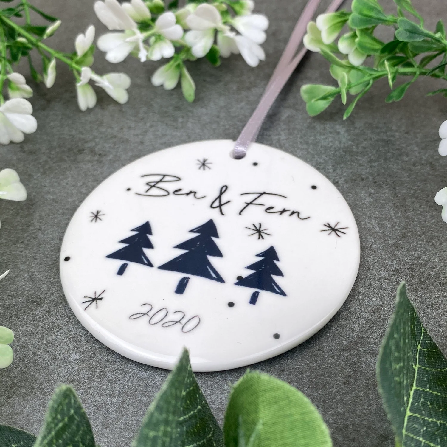 Personalised Couples Christmas Hanging Decoration - Image 9