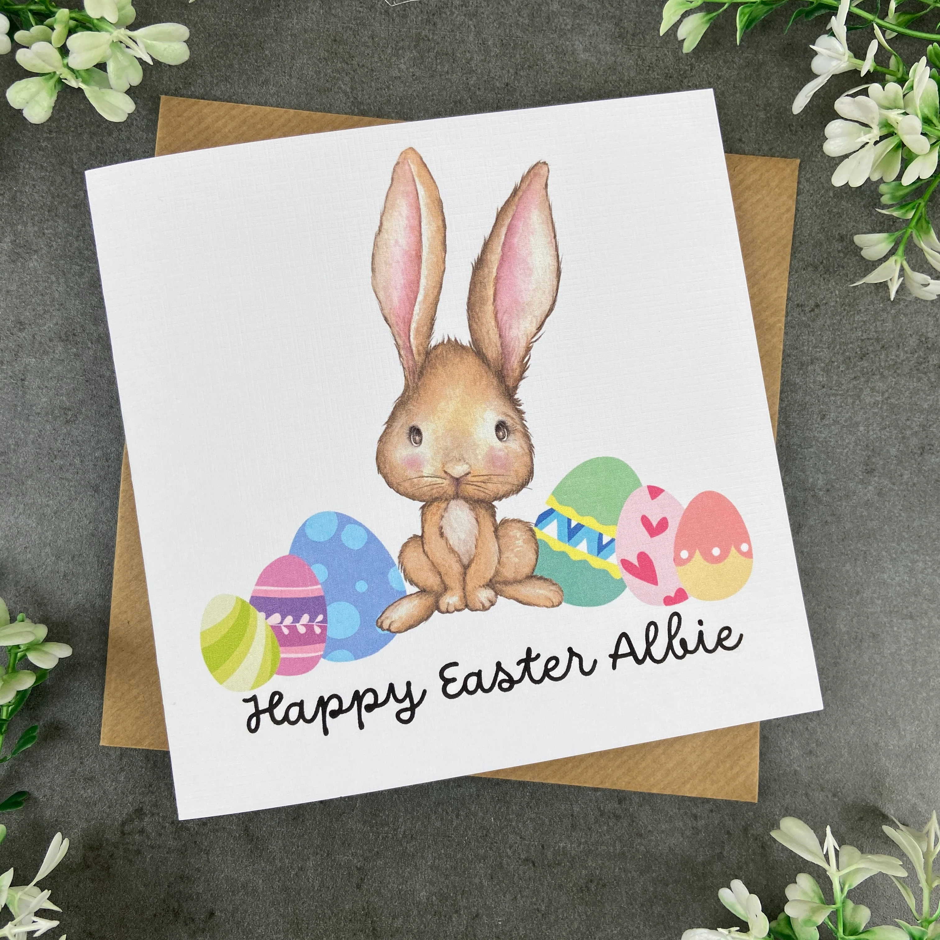 Personalised Cute Easter Bunny Card