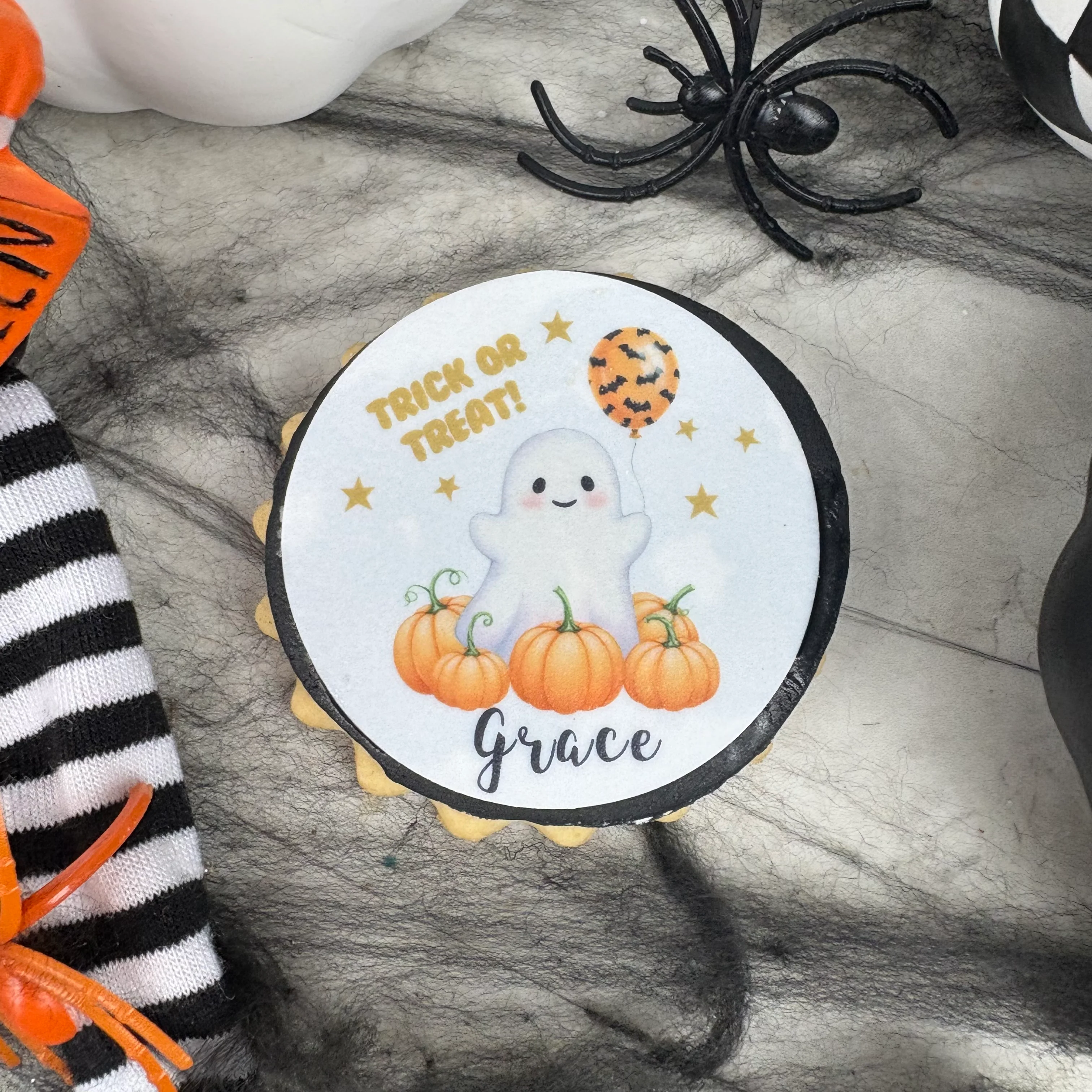 Personalised Cute Ghost Halloween Biscuit - Image 5