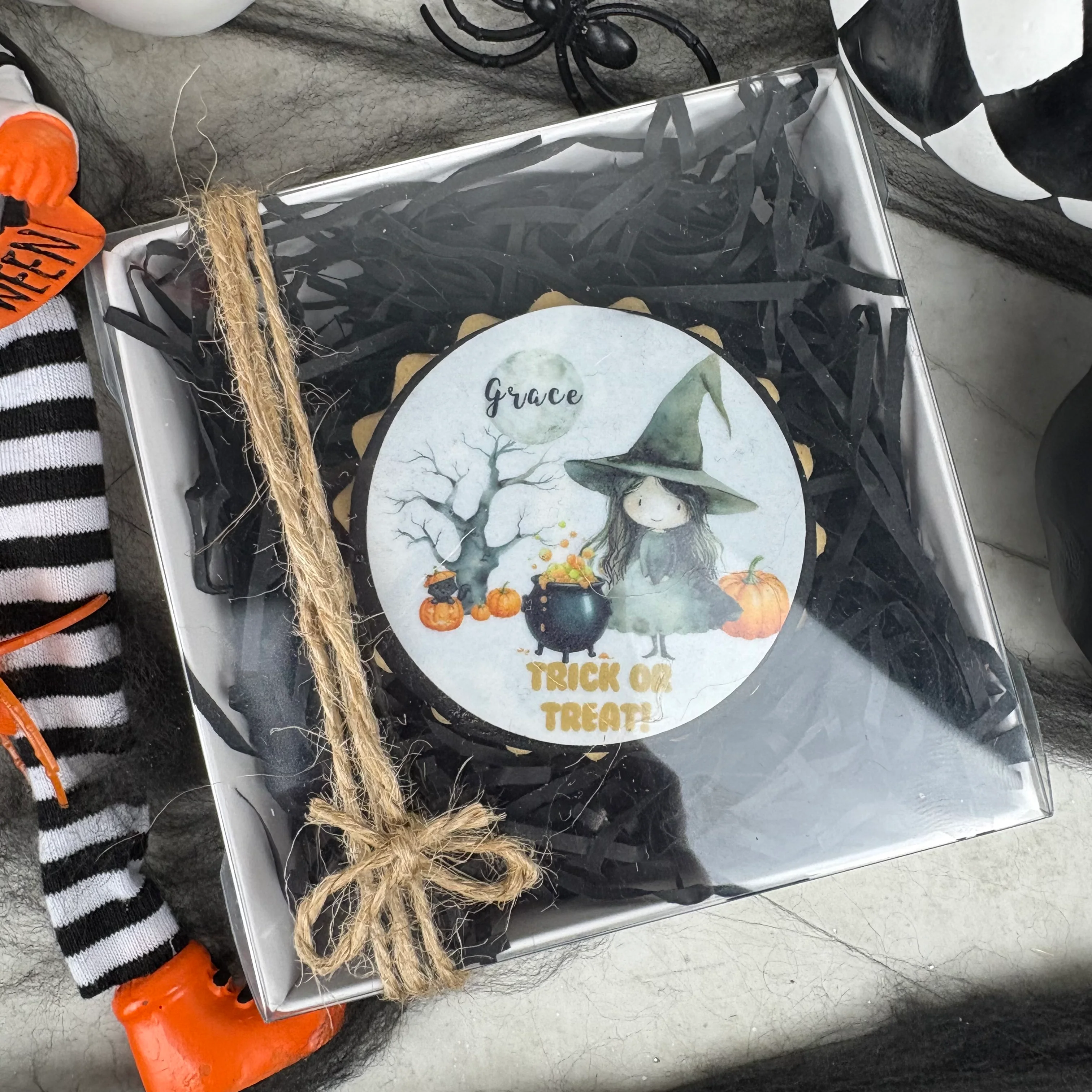 Personalised Cute Witch Halloween Biscuit - Image 10