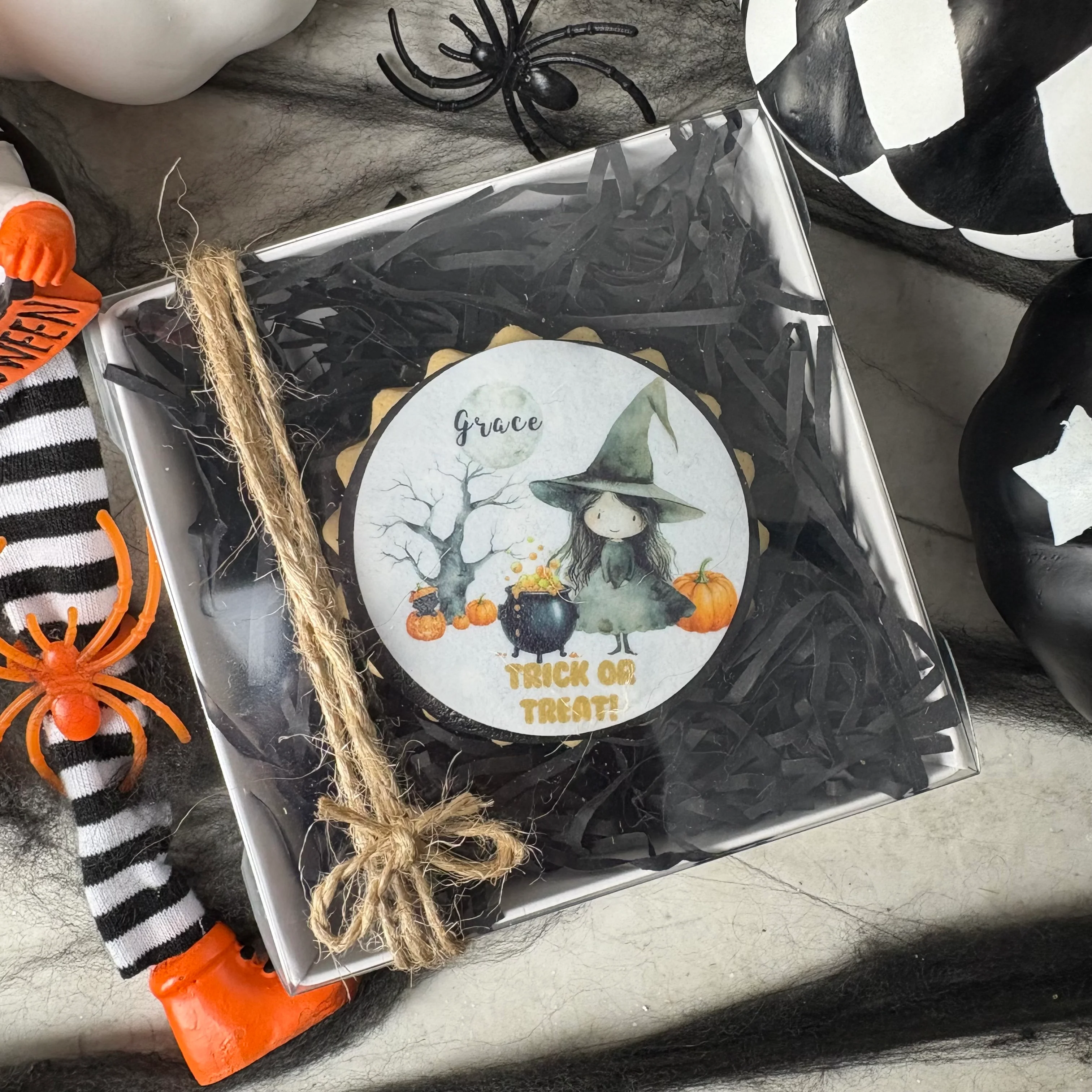 Personalised Cute Witch Halloween Biscuit - Image 11
