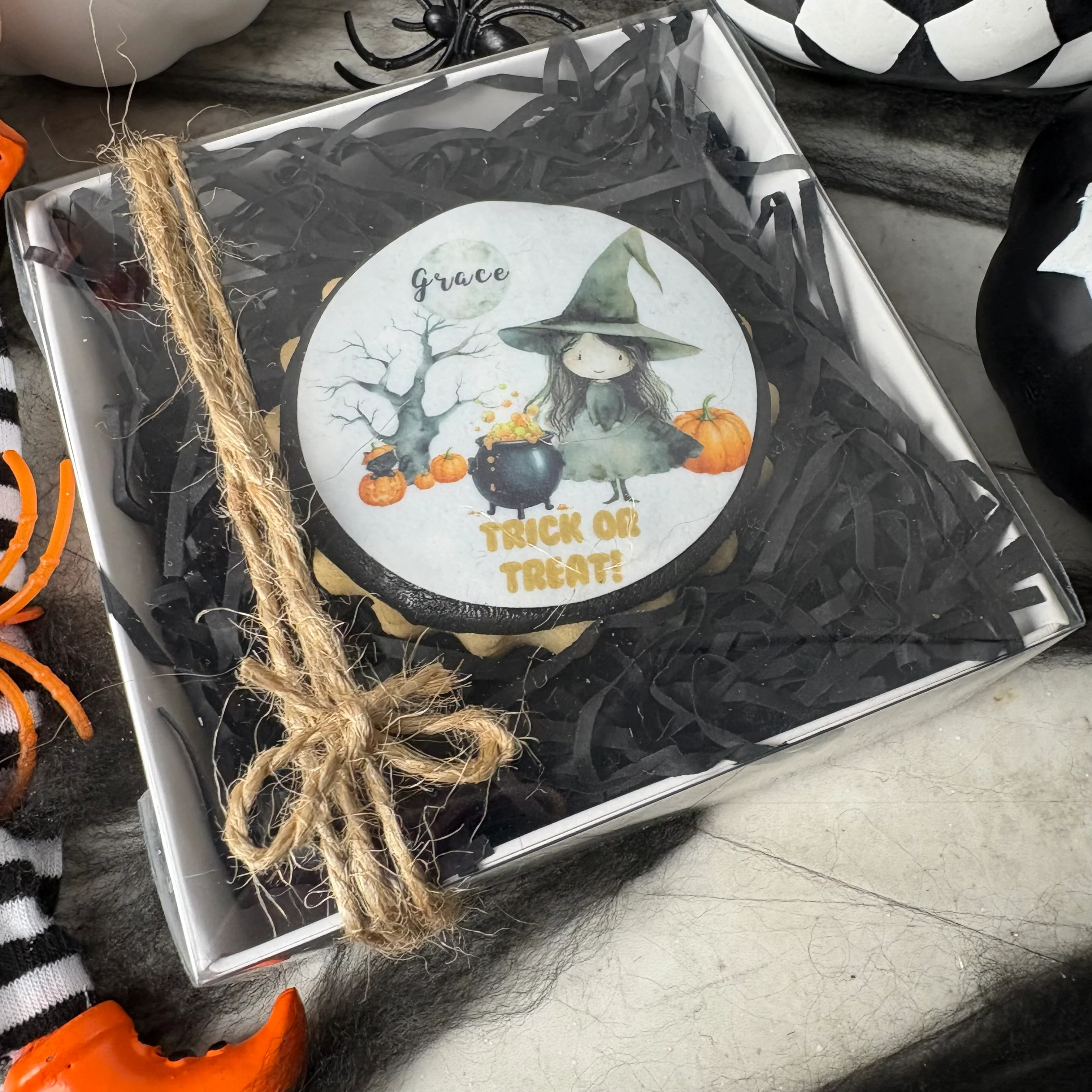 Personalised Cute Witch Halloween Biscuit - Image 12