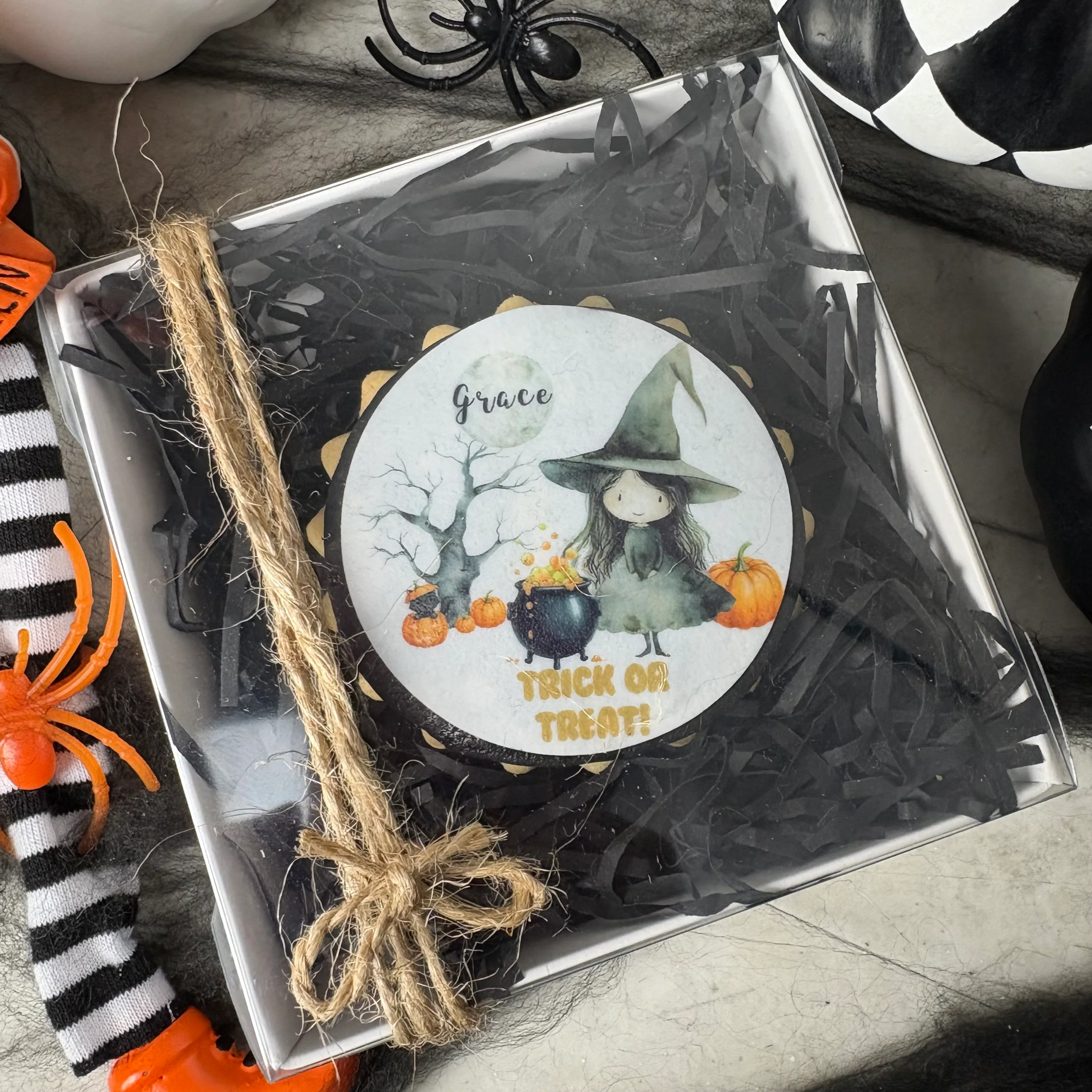 Personalised Cute Witch Halloween Biscuit - Image 13