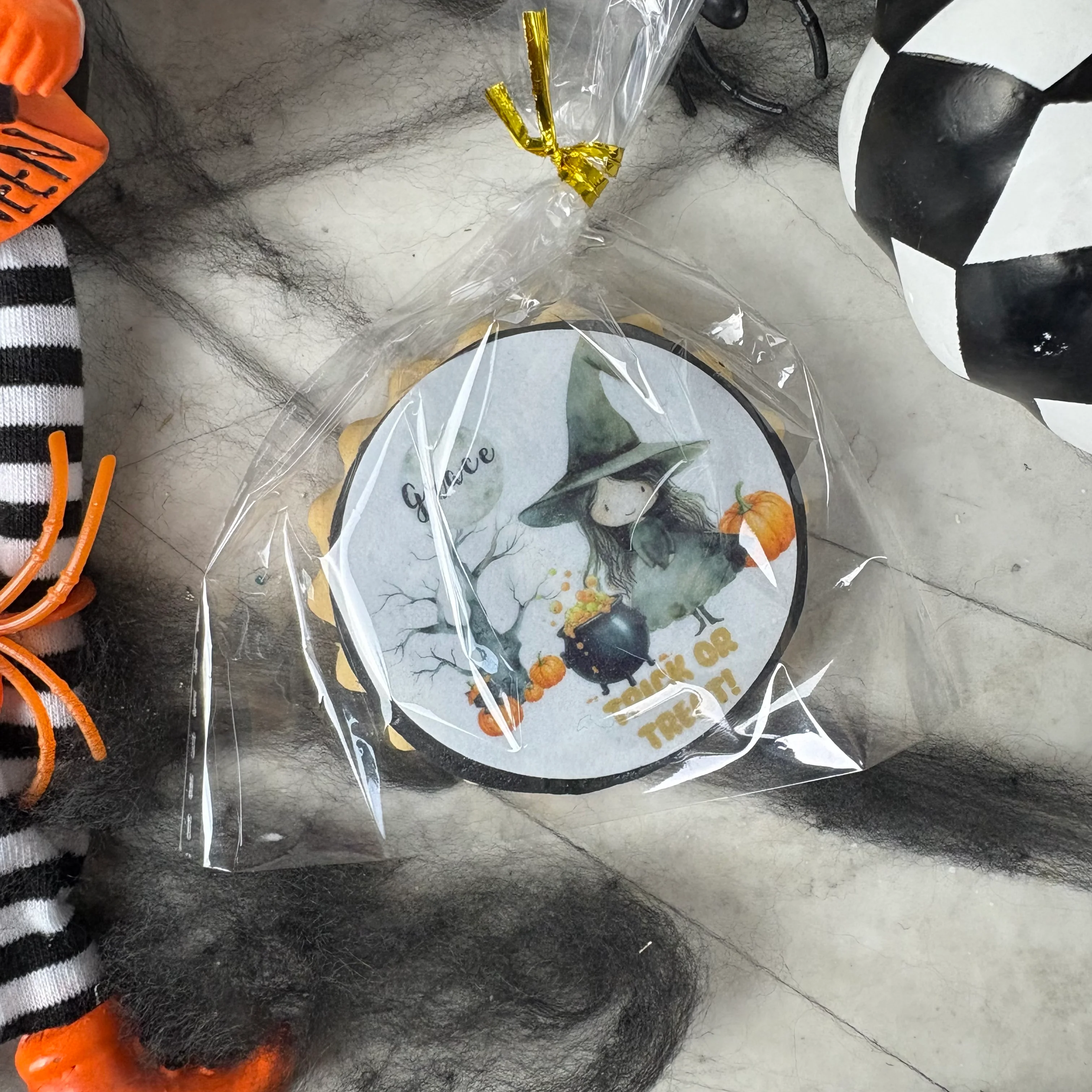Personalised Cute Witch Halloween Biscuit - Image 14