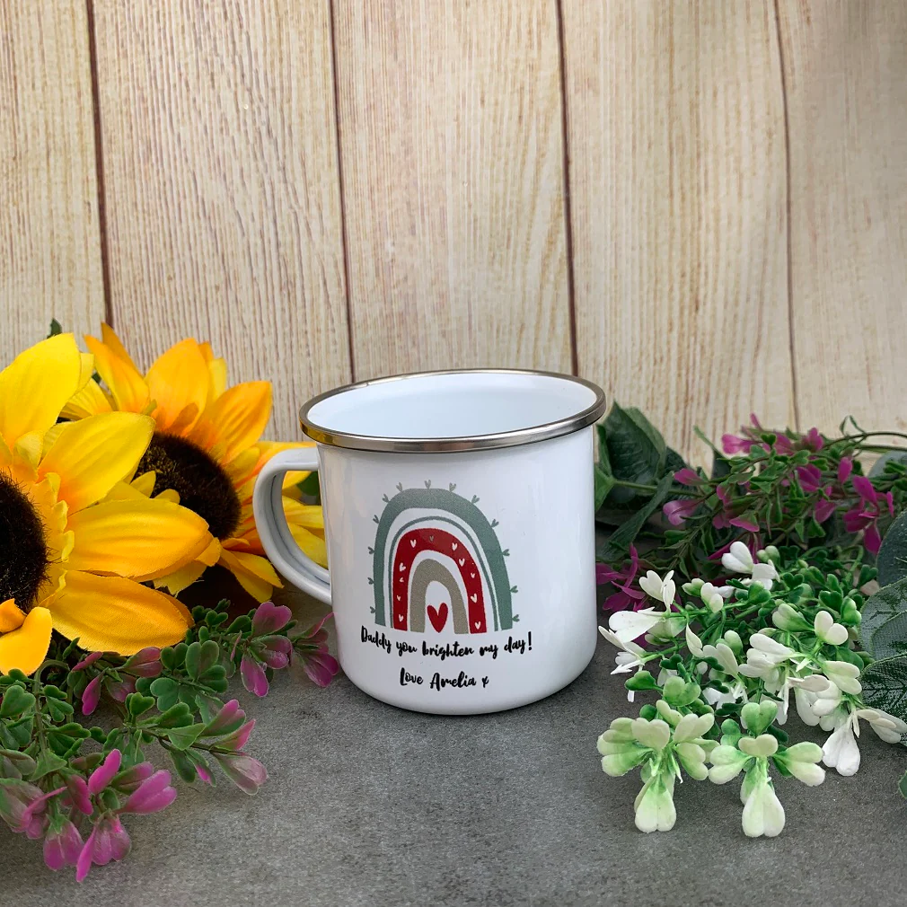 Personalised Daddy You Brighten My Day Enamel Mug - Image 8