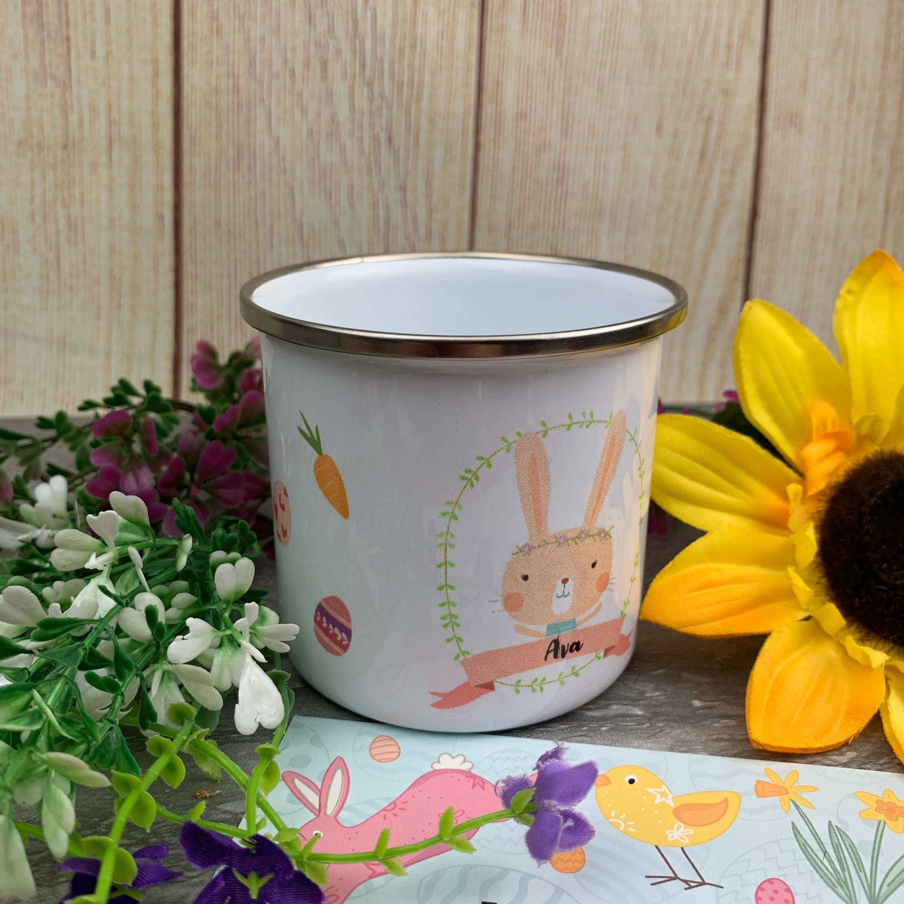 Personalised Easter Bunny Enamel Mug - Image 2