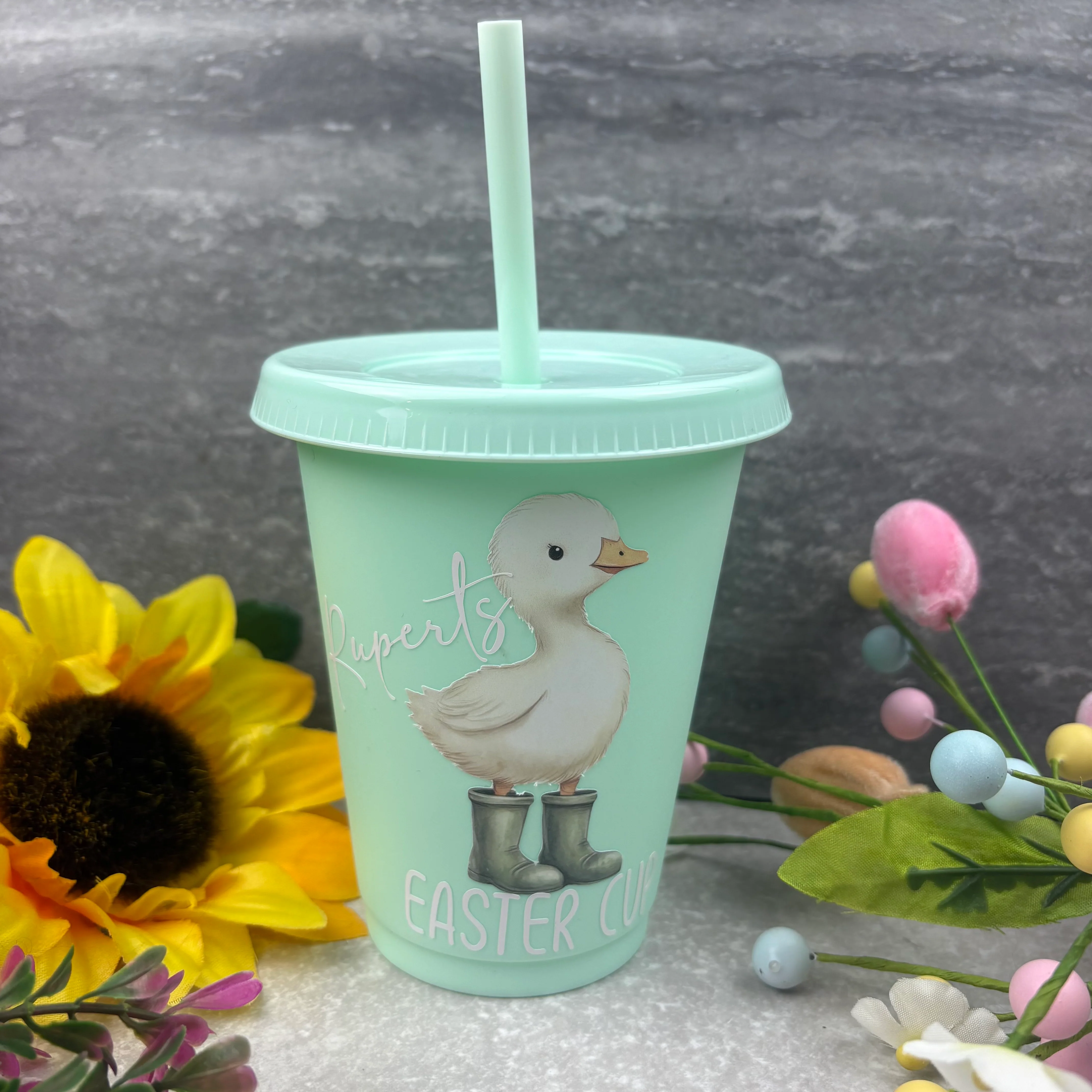Personalised Easter Duck Cold Cup with Straw - Image 7