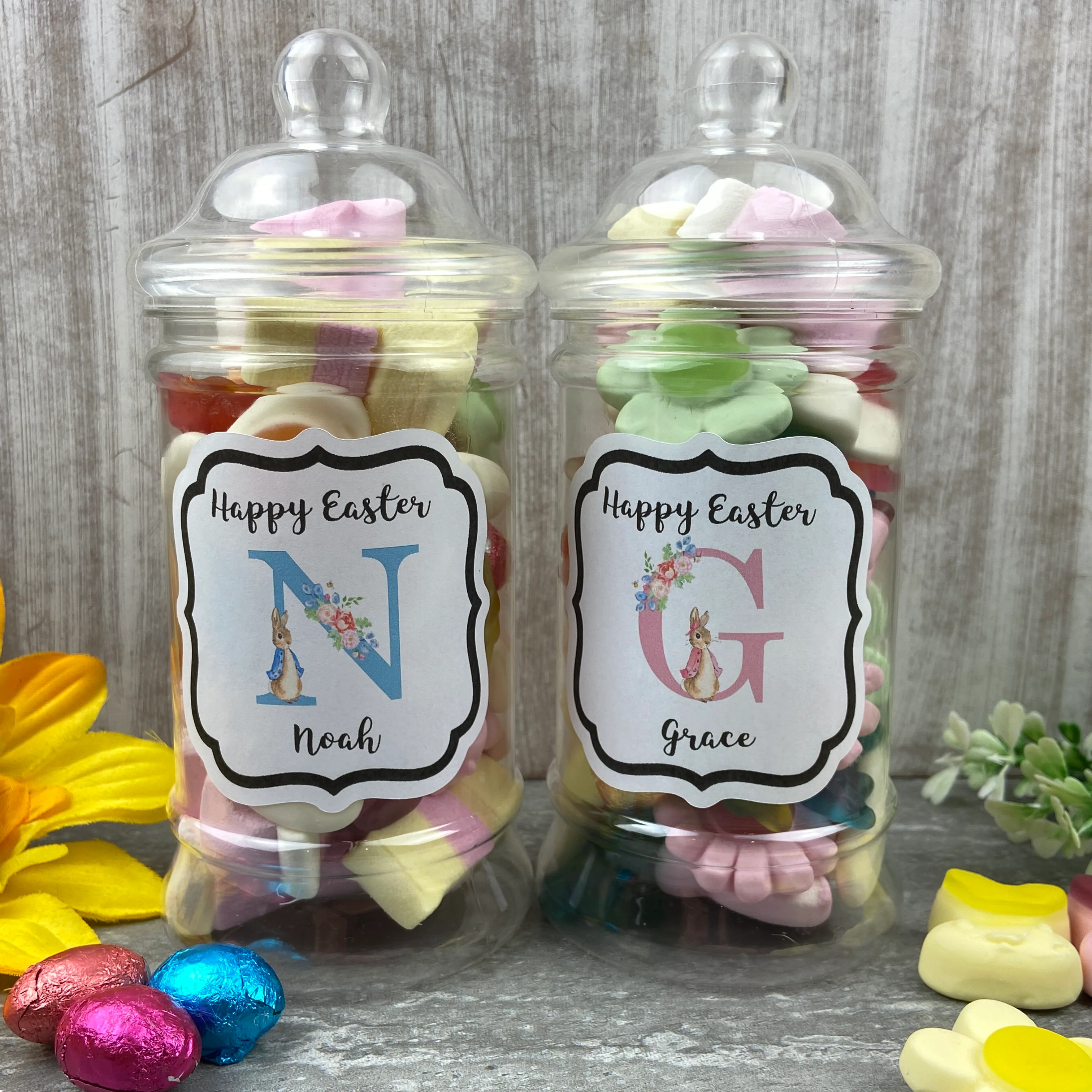 Personalised Easter Rabbit Sweet Jar