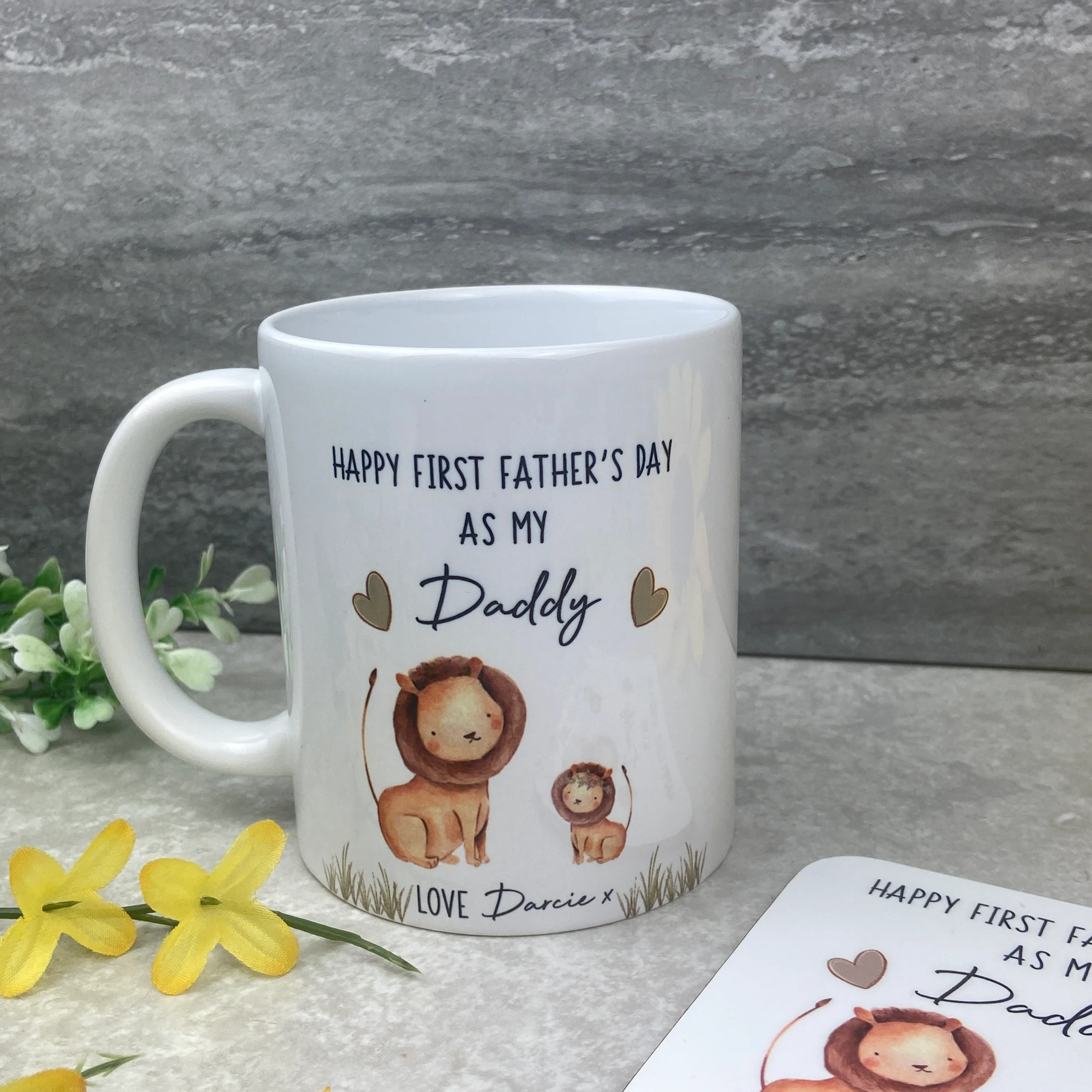 Personalised Father's Day Gift - Lion Mug and Coaster - Image 6